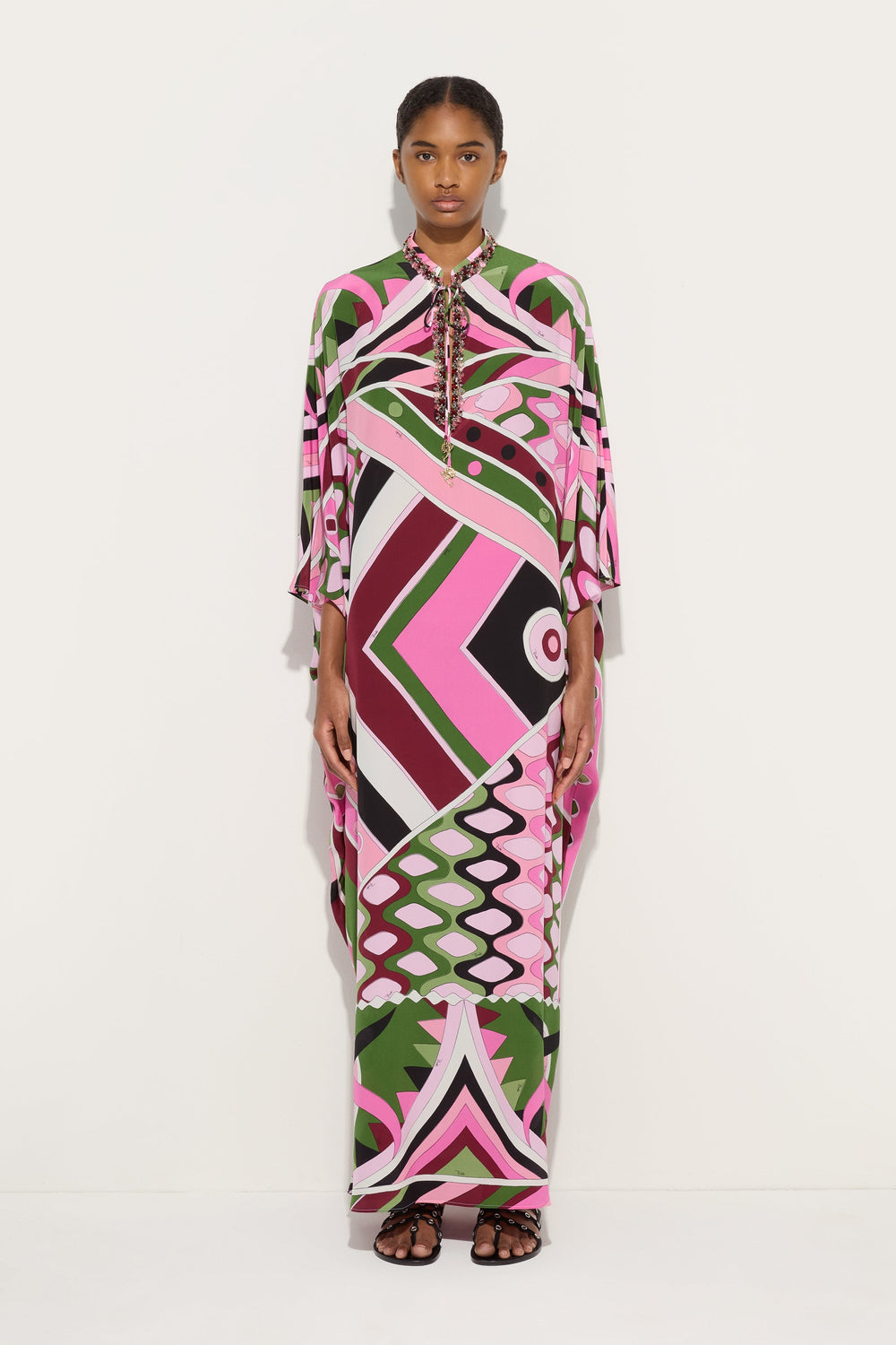 Vivara Print Long Kaftan with Embroidery
 WOMAN Pucci
