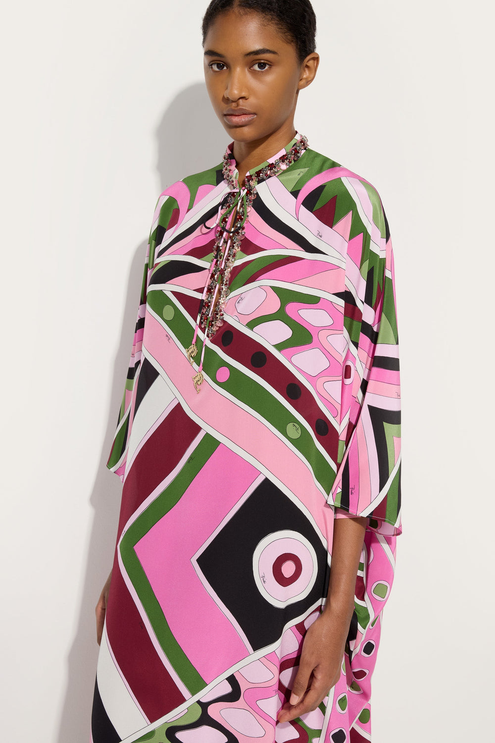 Vivara Print Long Kaftan with Embroidery
 WOMAN Pucci