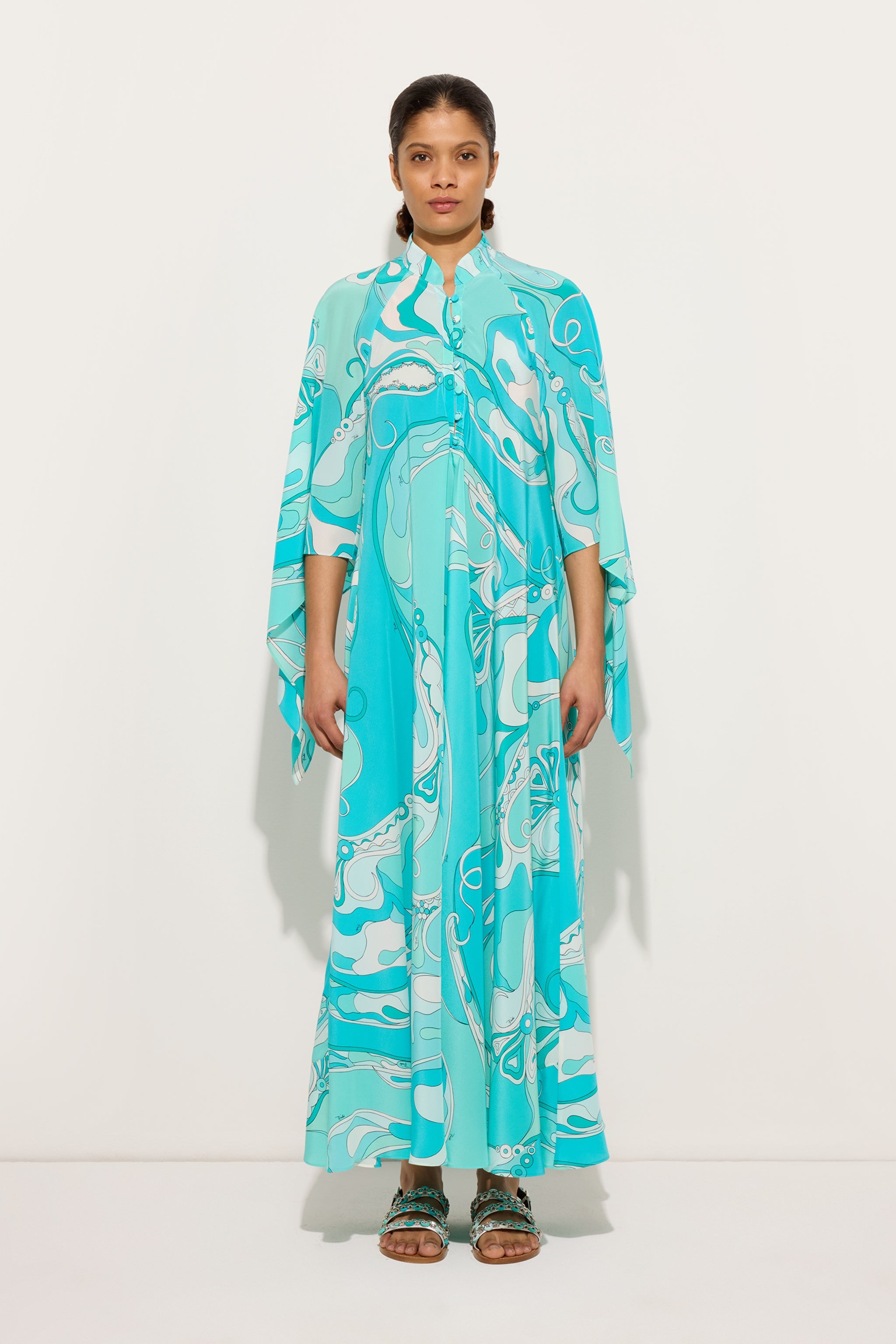 Orchidee Print Long Kaftan
 WOMAN Pucci