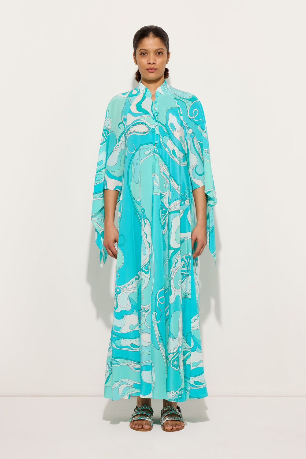 Orchidee Print Long Kaftan
 WOMAN Pucci