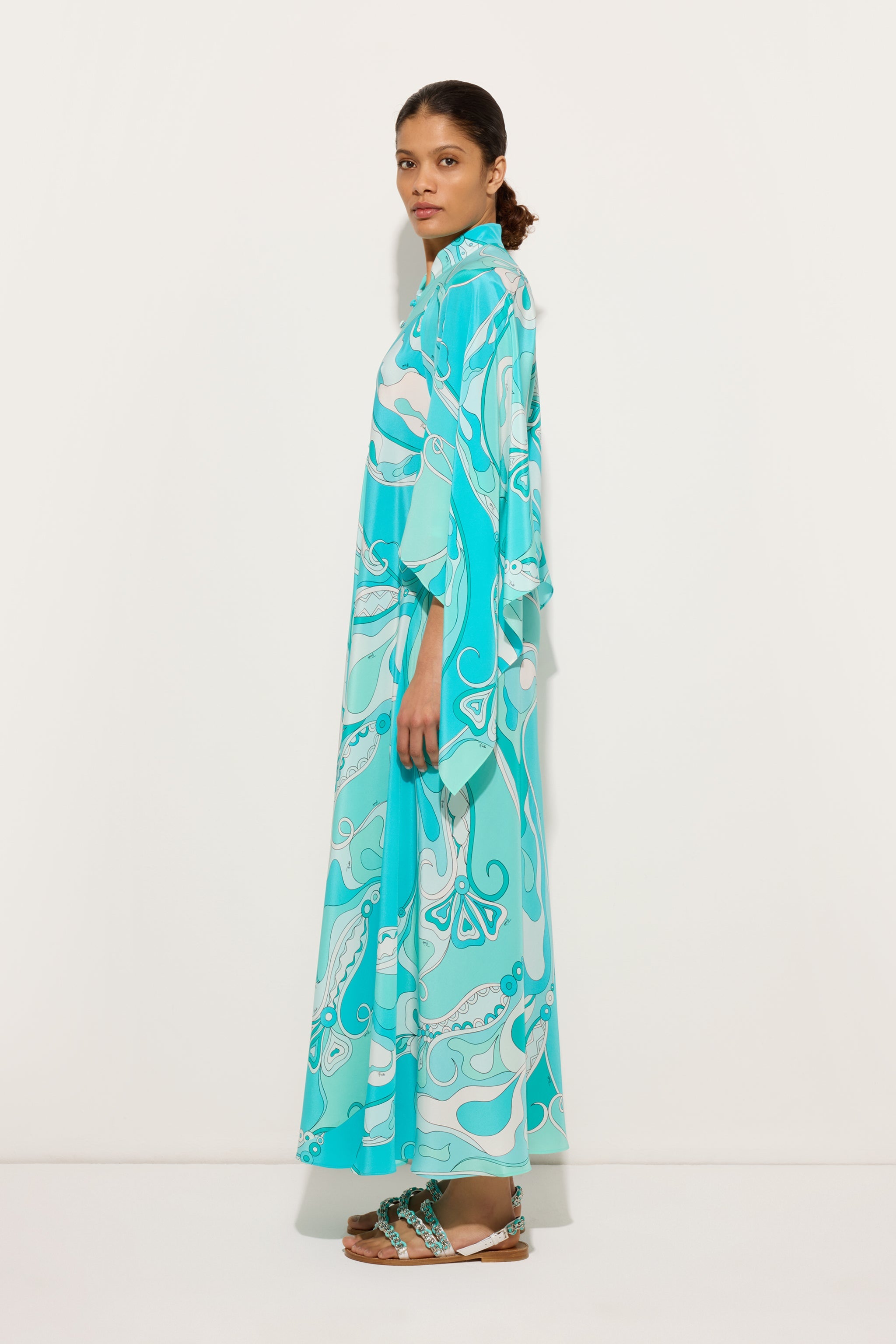 Orchidee Print Long Kaftan
 WOMAN Pucci