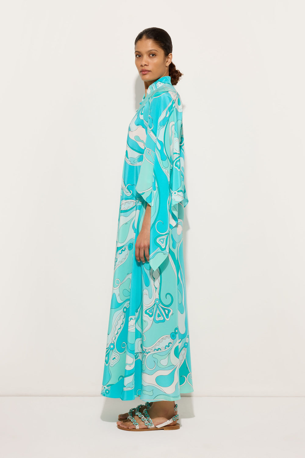 Orchidee Print Long Kaftan
 WOMAN Pucci