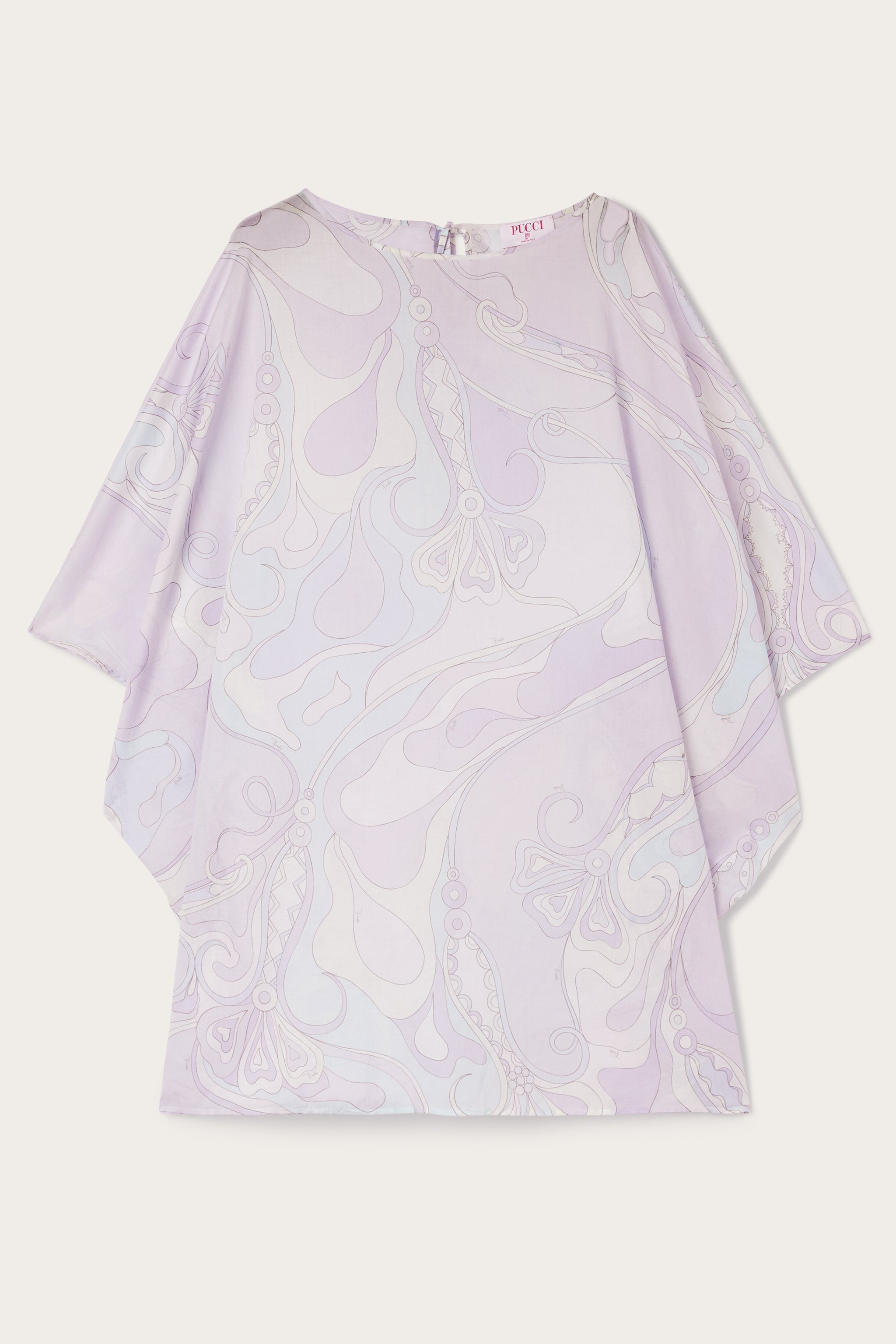 Orchidee Print Short Cotton Kaftan
 WOMAN Pucci