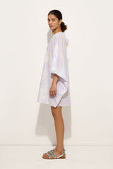 Orchidee Print Short Cotton Kaftan
 WOMAN Pucci