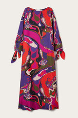 Orchidee Print Long Silk Kaftan
 WOMAN Pucci