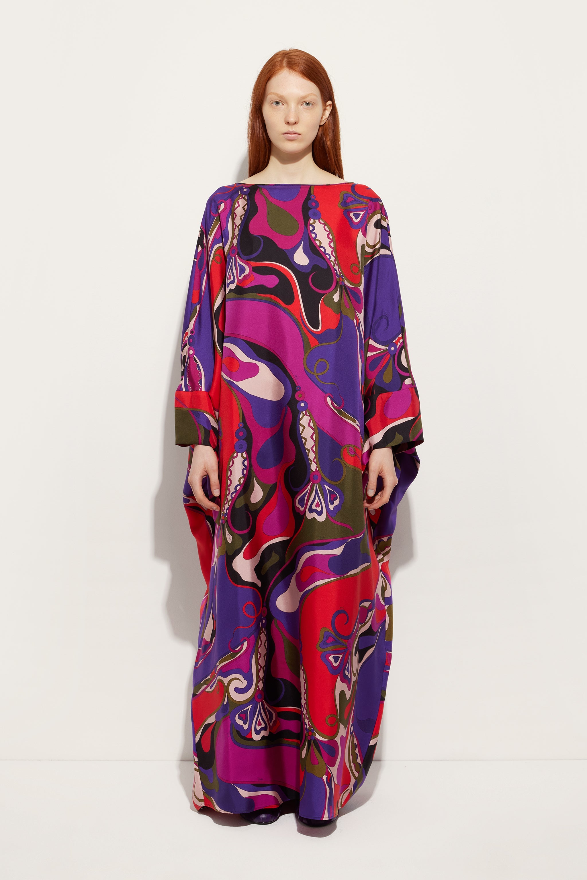 Orchidee Print Long Silk Kaftan
 WOMAN Pucci