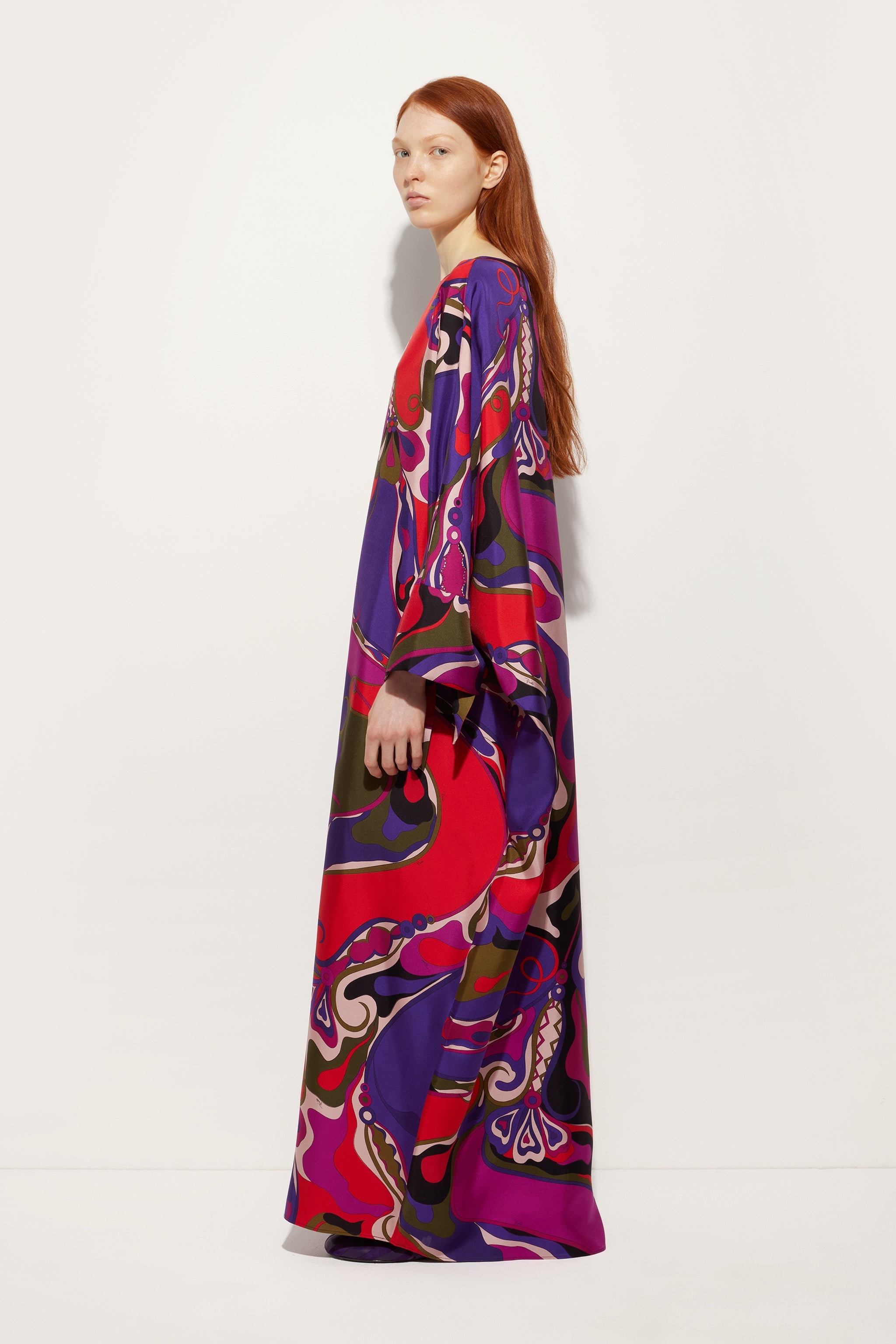 Orchidee Print Long Silk Kaftan
 WOMAN Pucci