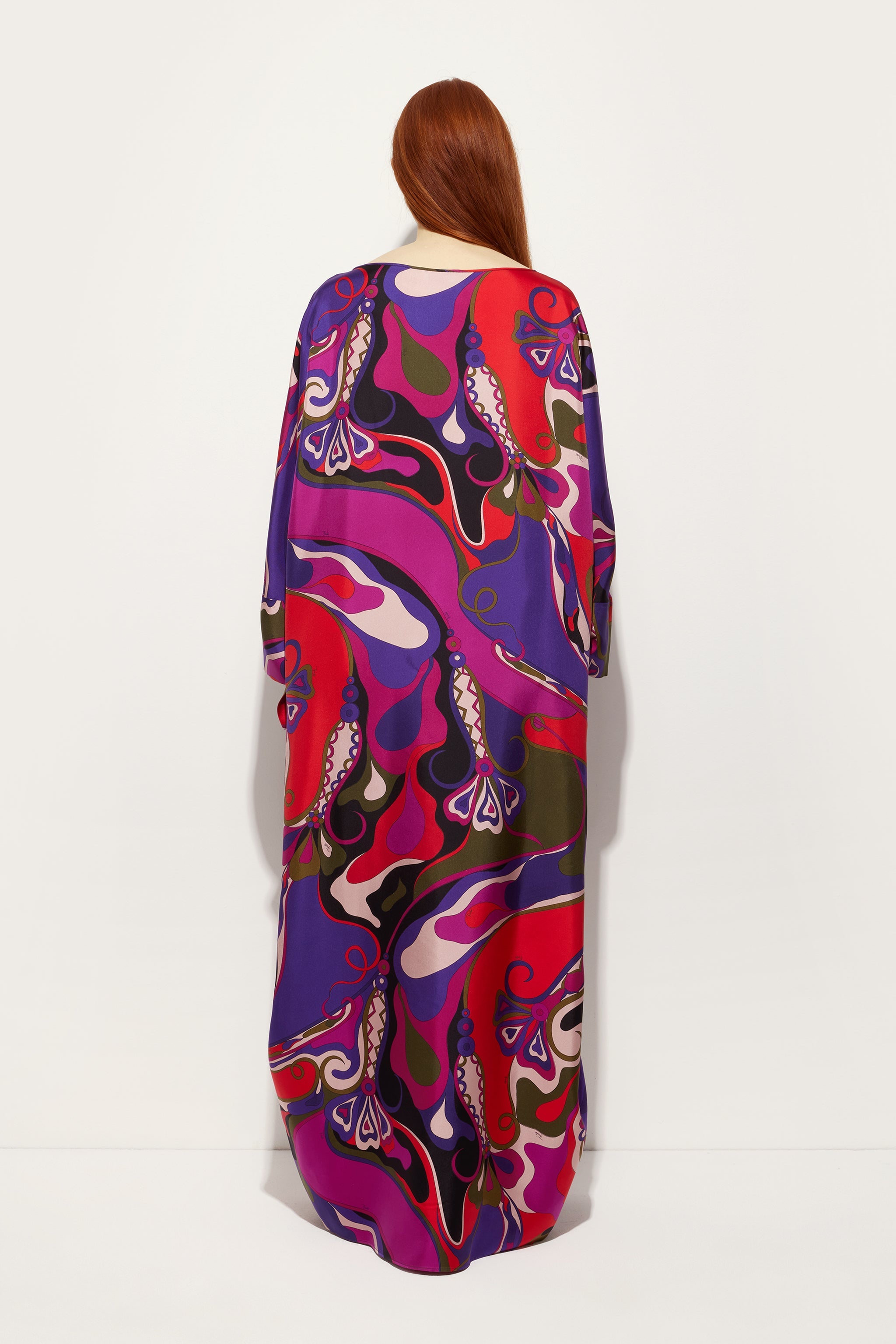 Orchidee Print Long Silk Kaftan
 WOMAN Pucci