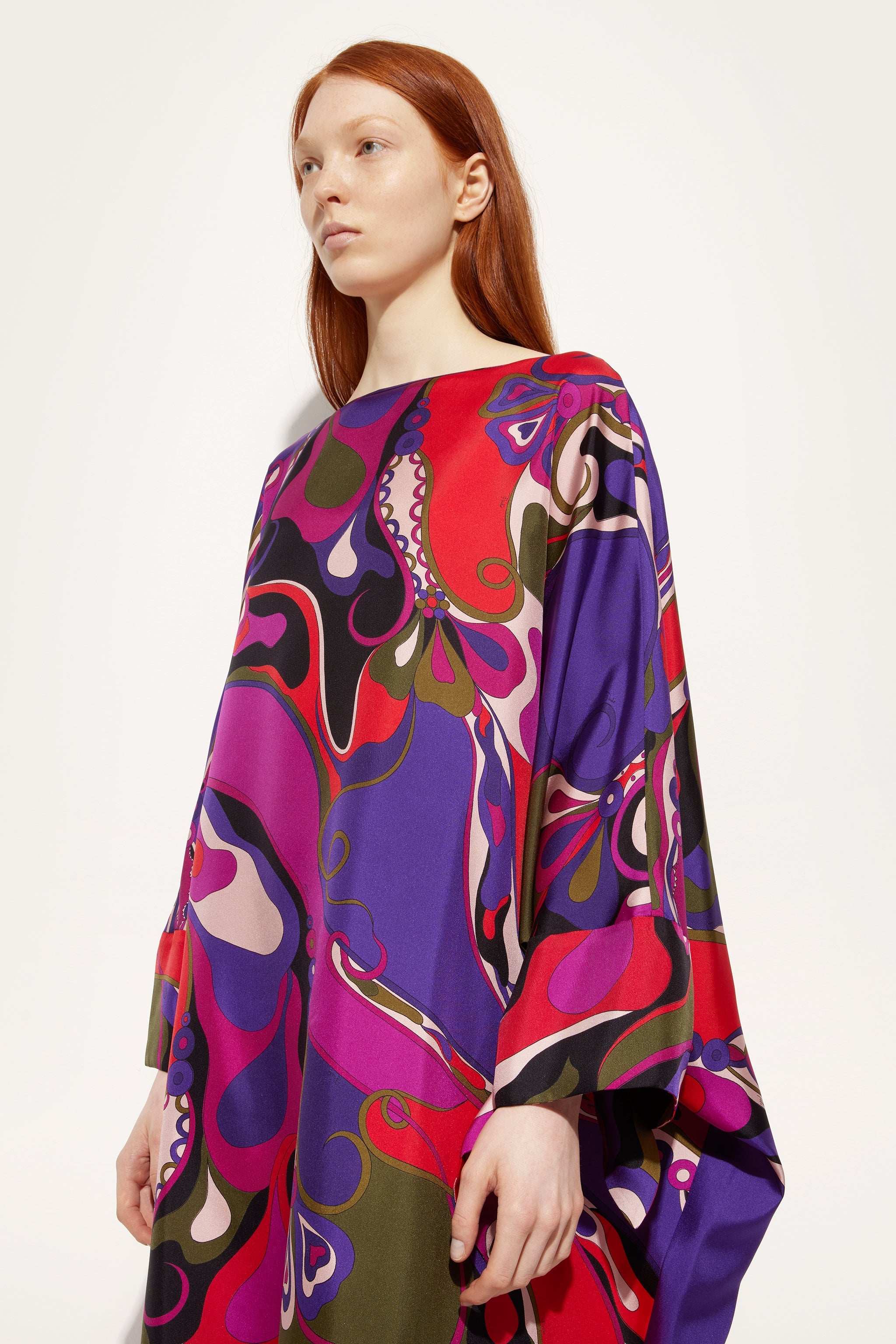 Orchidee Print Long Silk Kaftan
 WOMAN Pucci