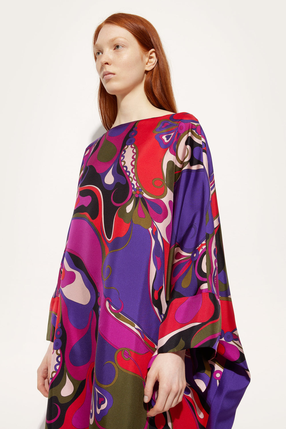 Orchidee Print Long Silk Kaftan
 WOMAN Pucci