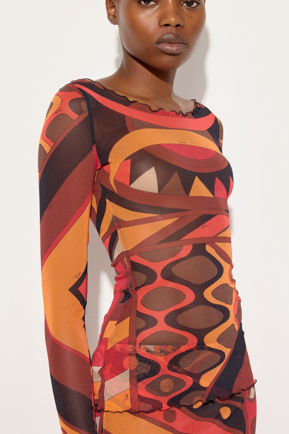 Vivara Print Tulle Top
 WOMAN Pucci