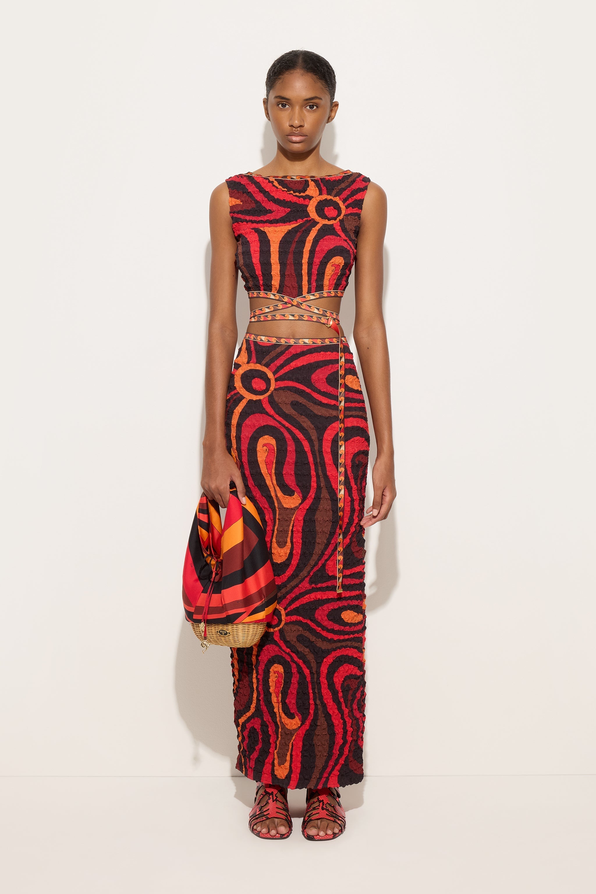 Marmo Print Shibori Laced Top
 WOMAN Pucci