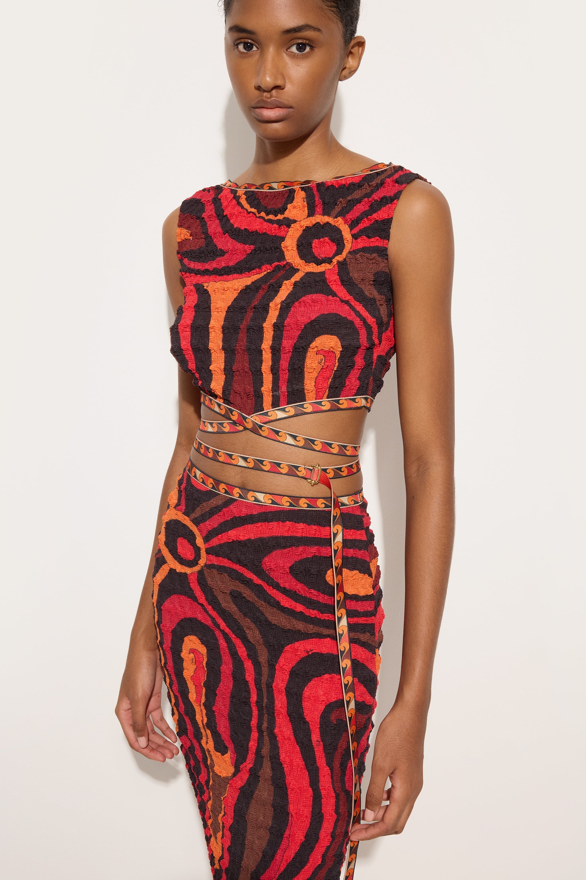 Marmo Print Shibori Laced Top
 WOMAN Pucci