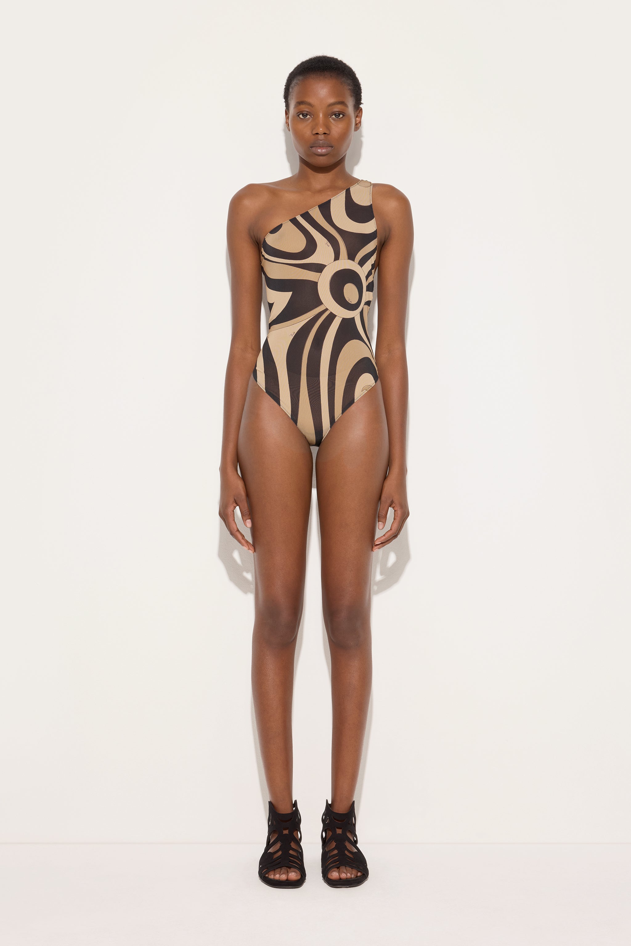 Marmo Print One-Shoulder Bodysuit
 WOMAN Pucci