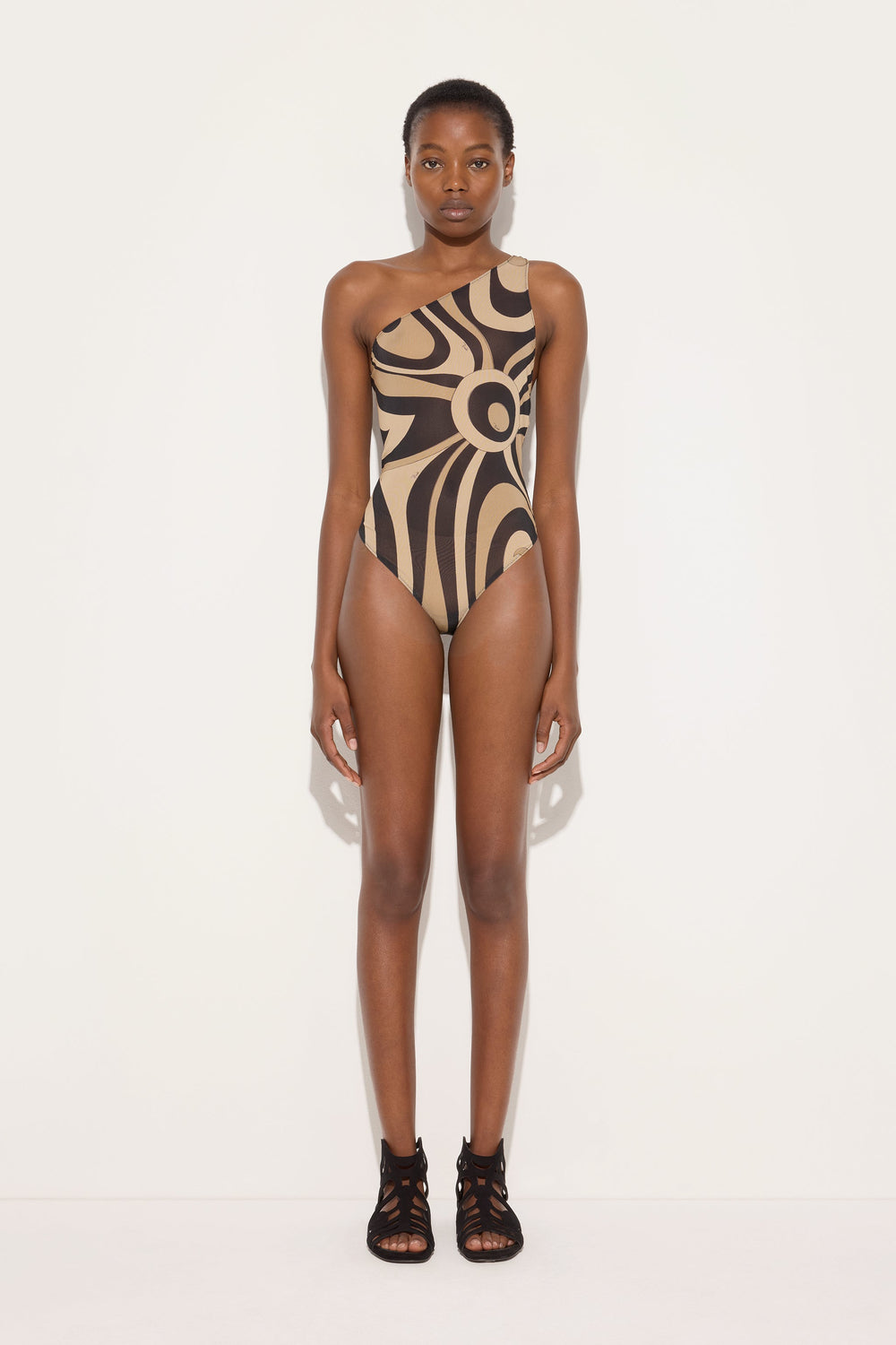 Marmo Print One-Shoulder Bodysuit
 WOMAN Pucci