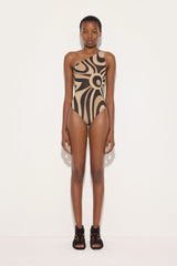 Marmo Print One-Shoulder Bodysuit
 WOMAN Pucci