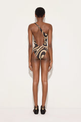 Marmo Print One-Shoulder Bodysuit
 WOMAN Pucci
