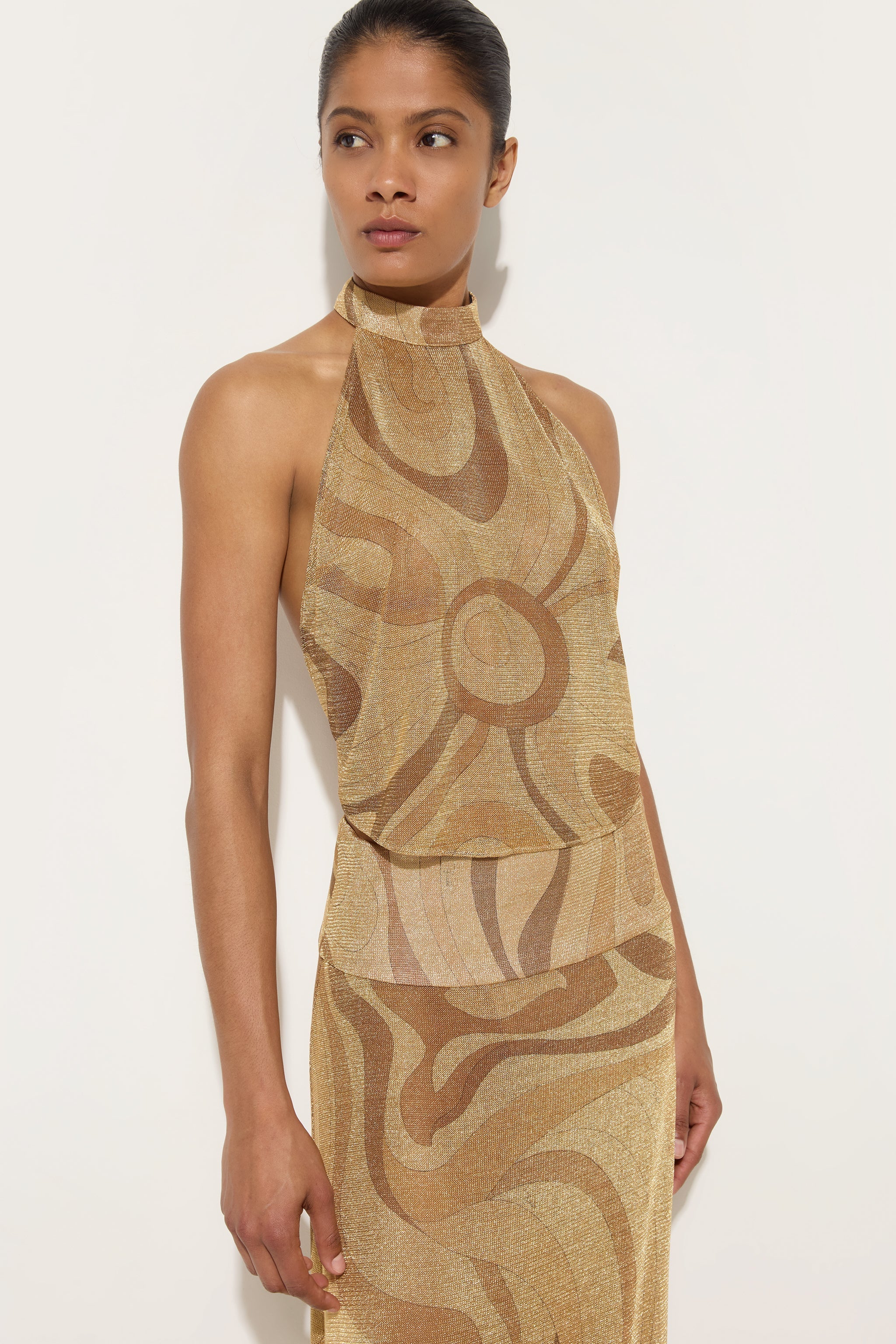 Marmo Print Lamè Top
 WOMAN Pucci