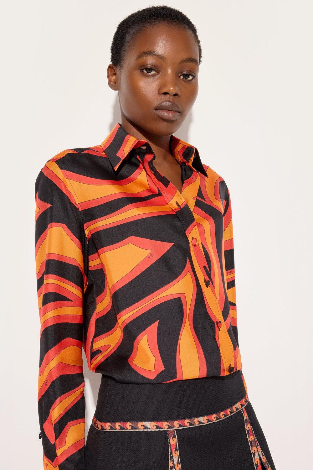 Labirinto Print Silk Shirt
 WOMAN Pucci
