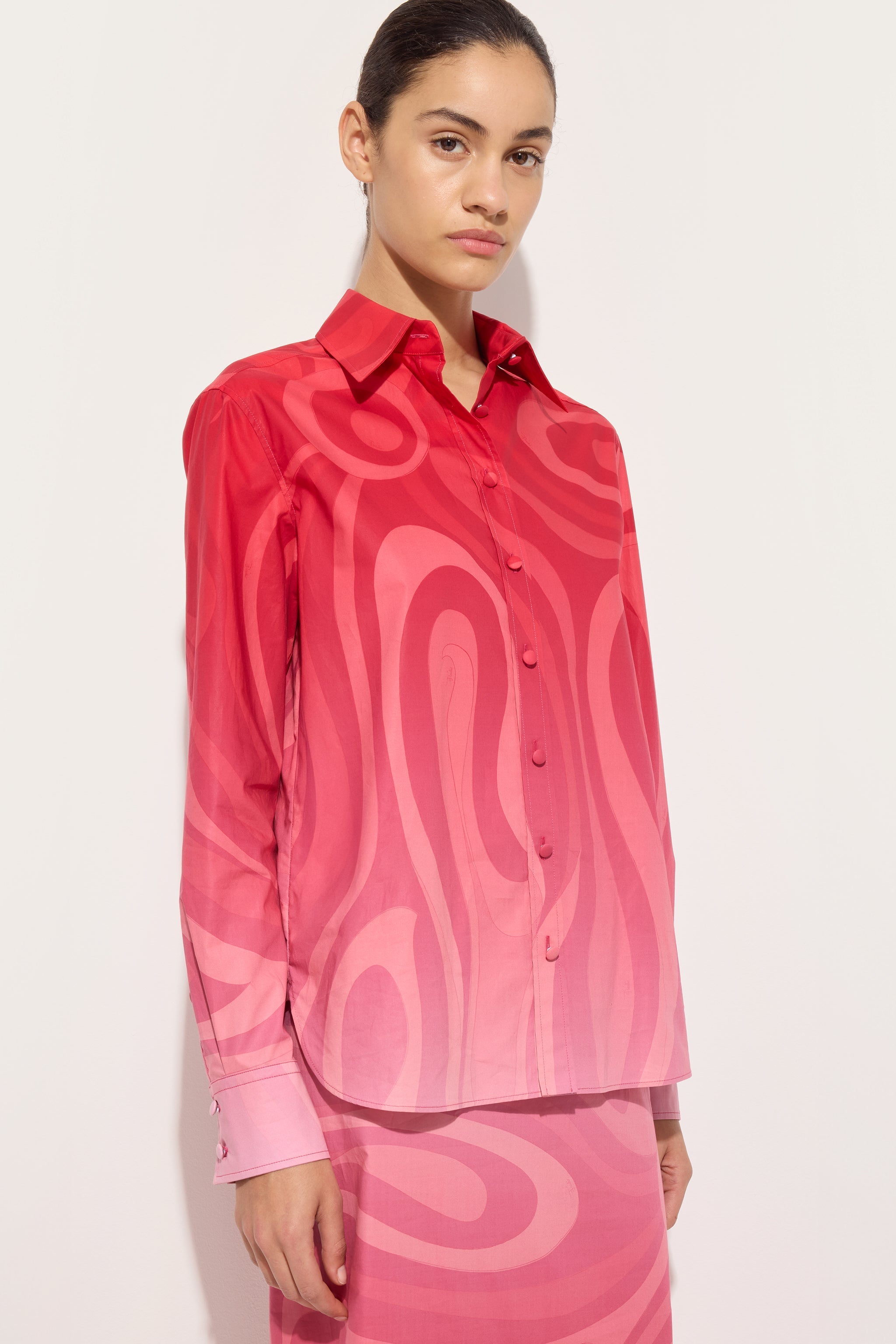 Marmo Degradé Print Popeline Shirt
 WOMAN Pucci