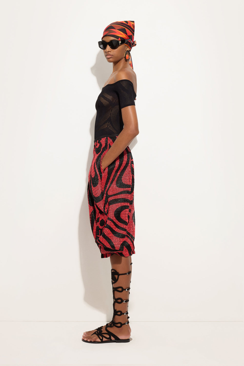 Short-Sleeved Top in Marmo Jacquard
 WOMAN Pucci