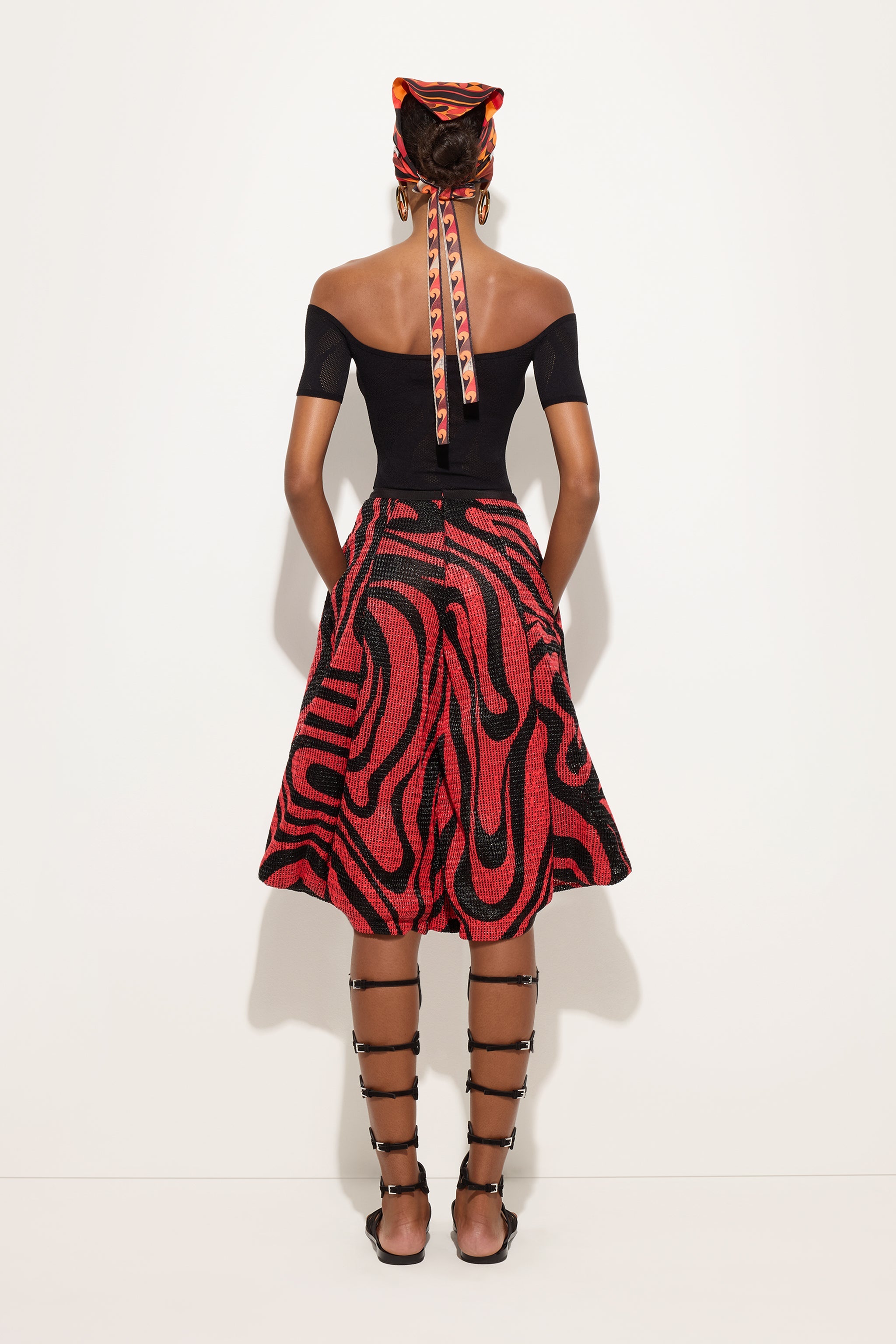 Short-Sleeved Top in Marmo Jacquard
 WOMAN Pucci
