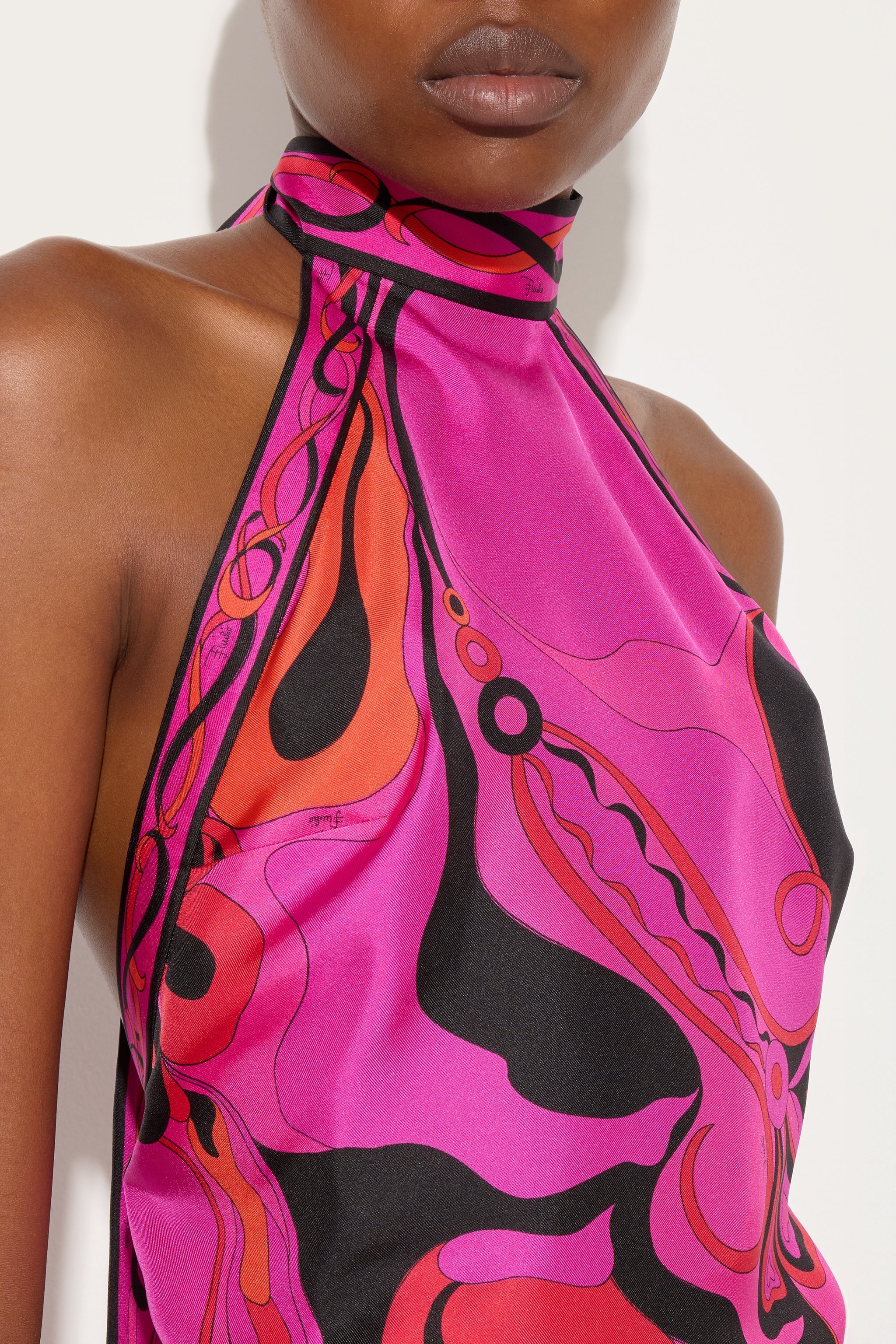 Orchidee Print Silk Top
 WOMAN Pucci
