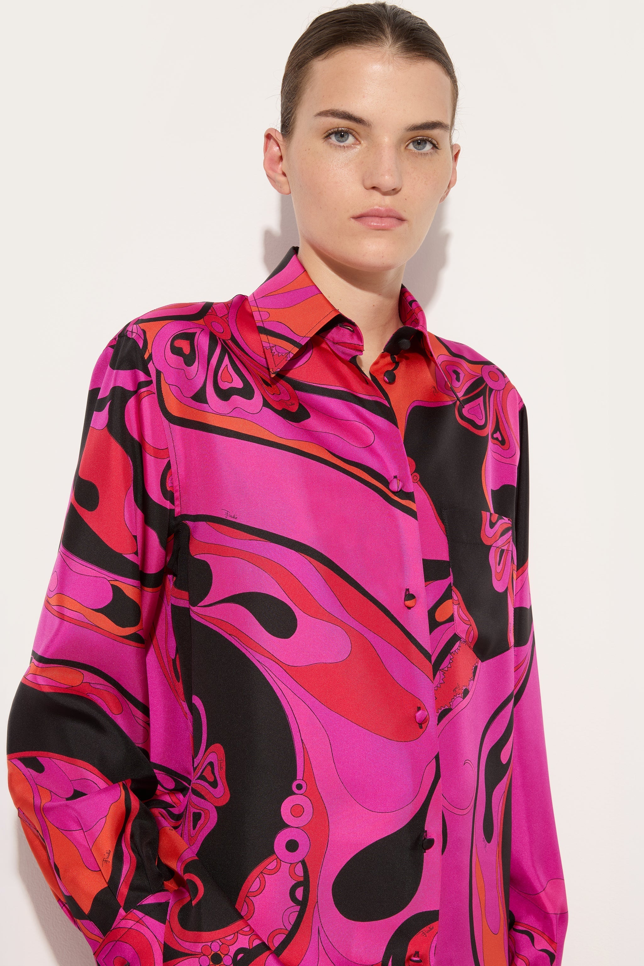 Orchidee Print Silk Shirt
 WOMAN Pucci