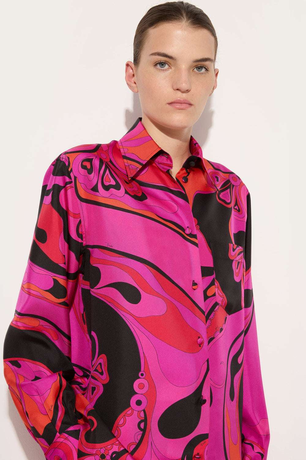 Orchidee Print Silk Shirt
 WOMAN Pucci