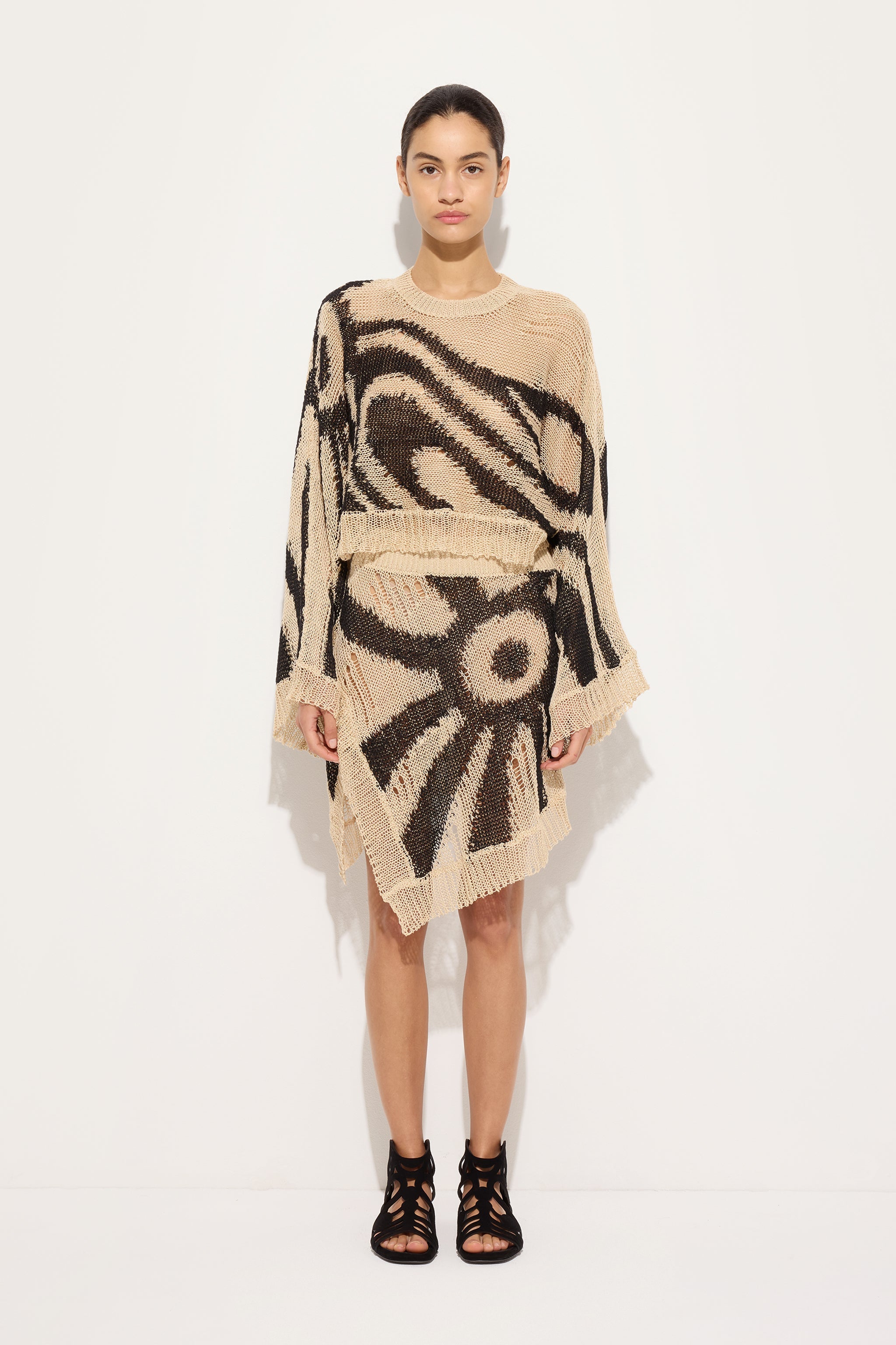 Marmo print Linen Asymmetrical Skirt
 WOMAN Pucci