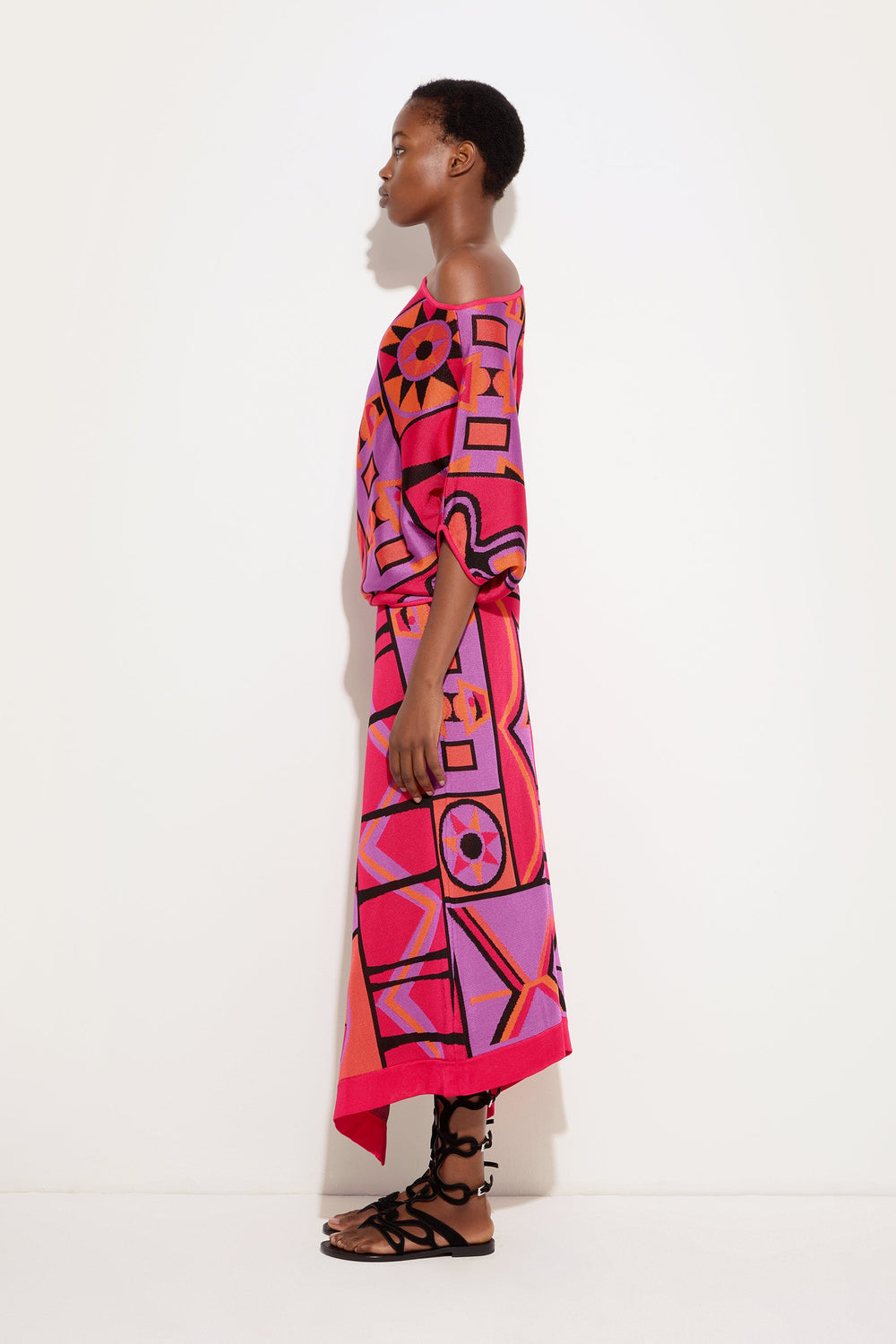 Jacquard Asymmetrical Skirt
 WOMAN Pucci
