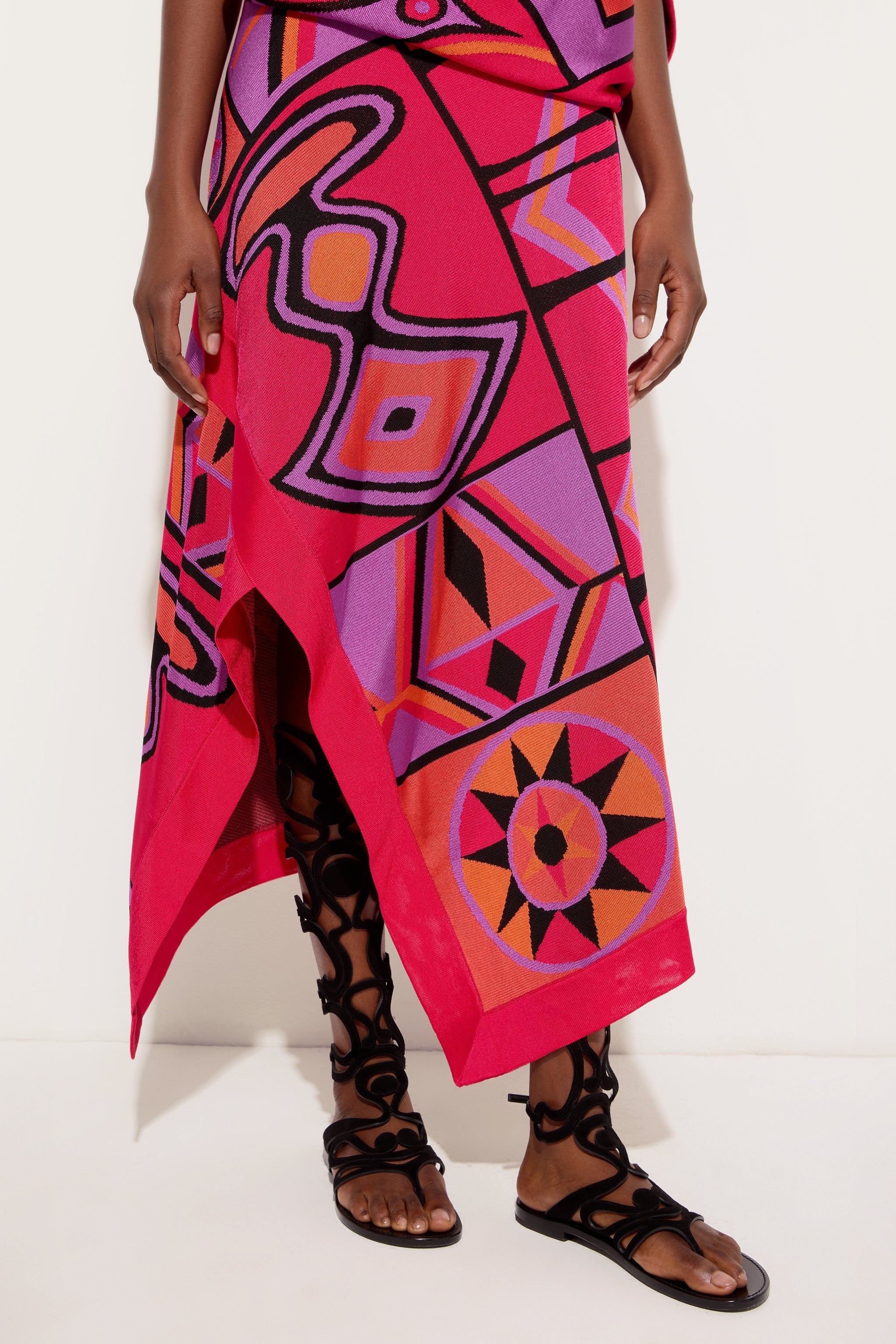 Jacquard Asymmetrical Skirt
 WOMAN Pucci