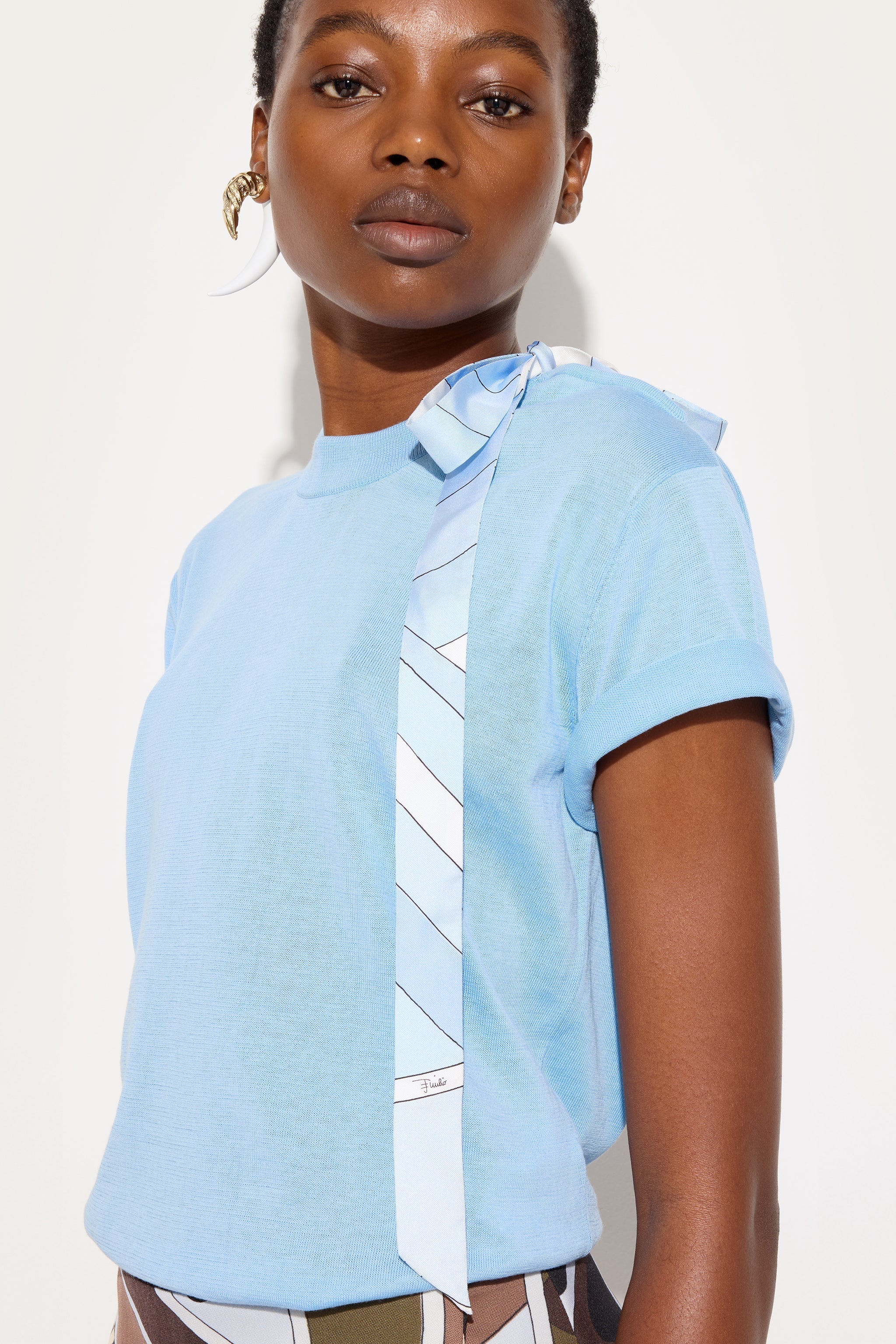 Silk Detail T-Shirt
 WOMAN Pucci