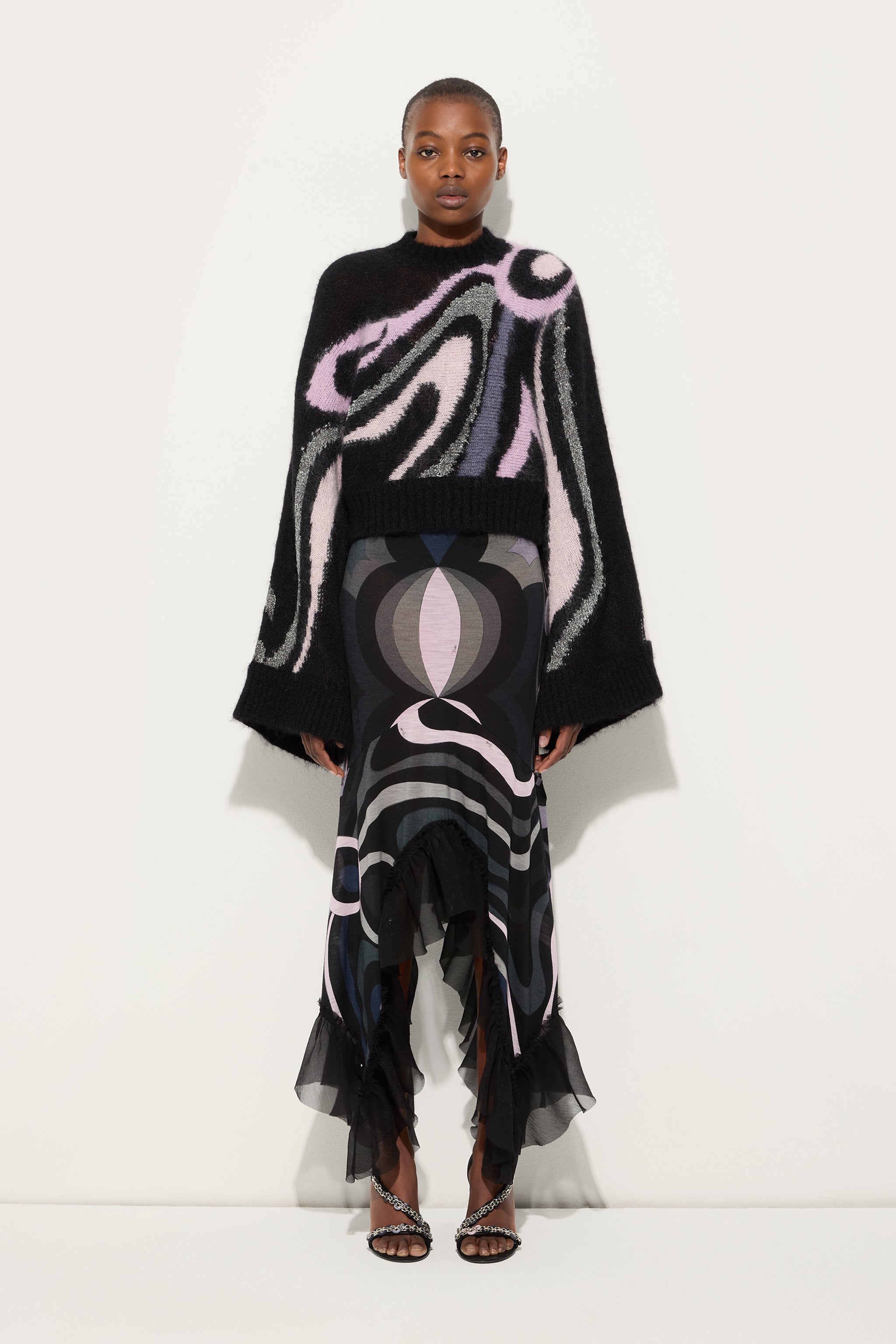 Cropped Sweater with Marmo Inlay
 WOMAN Pucci