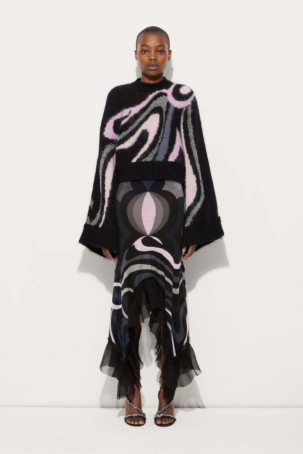 Cropped Sweater with Marmo Inlay
 WOMAN Pucci