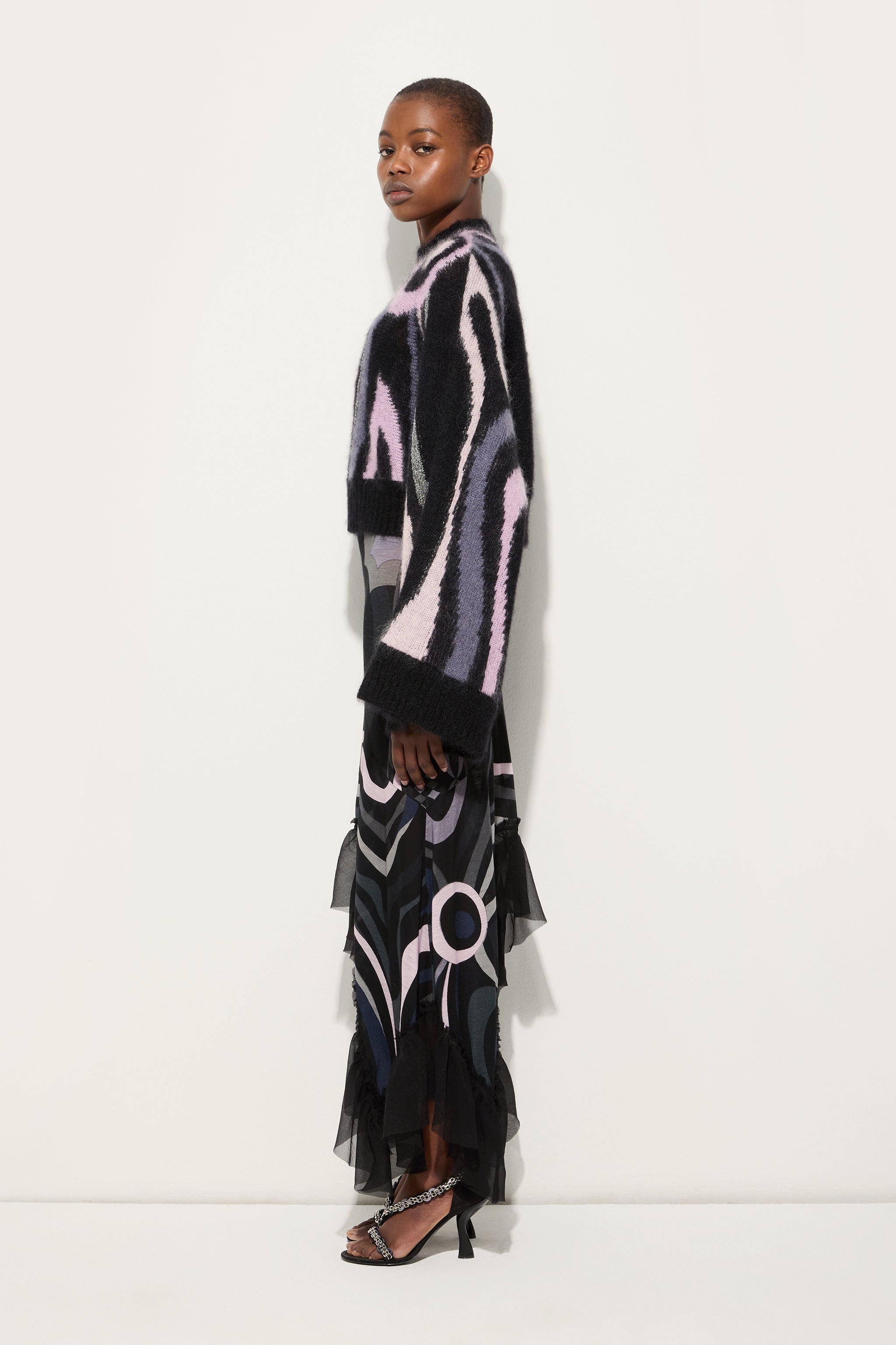Cropped Sweater with Marmo Inlay
 WOMAN Pucci