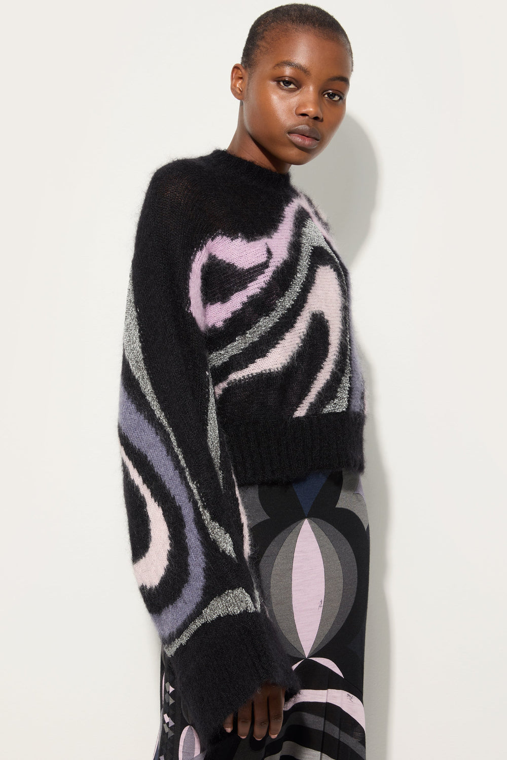 Cropped Sweater with Marmo Inlay
 WOMAN Pucci
