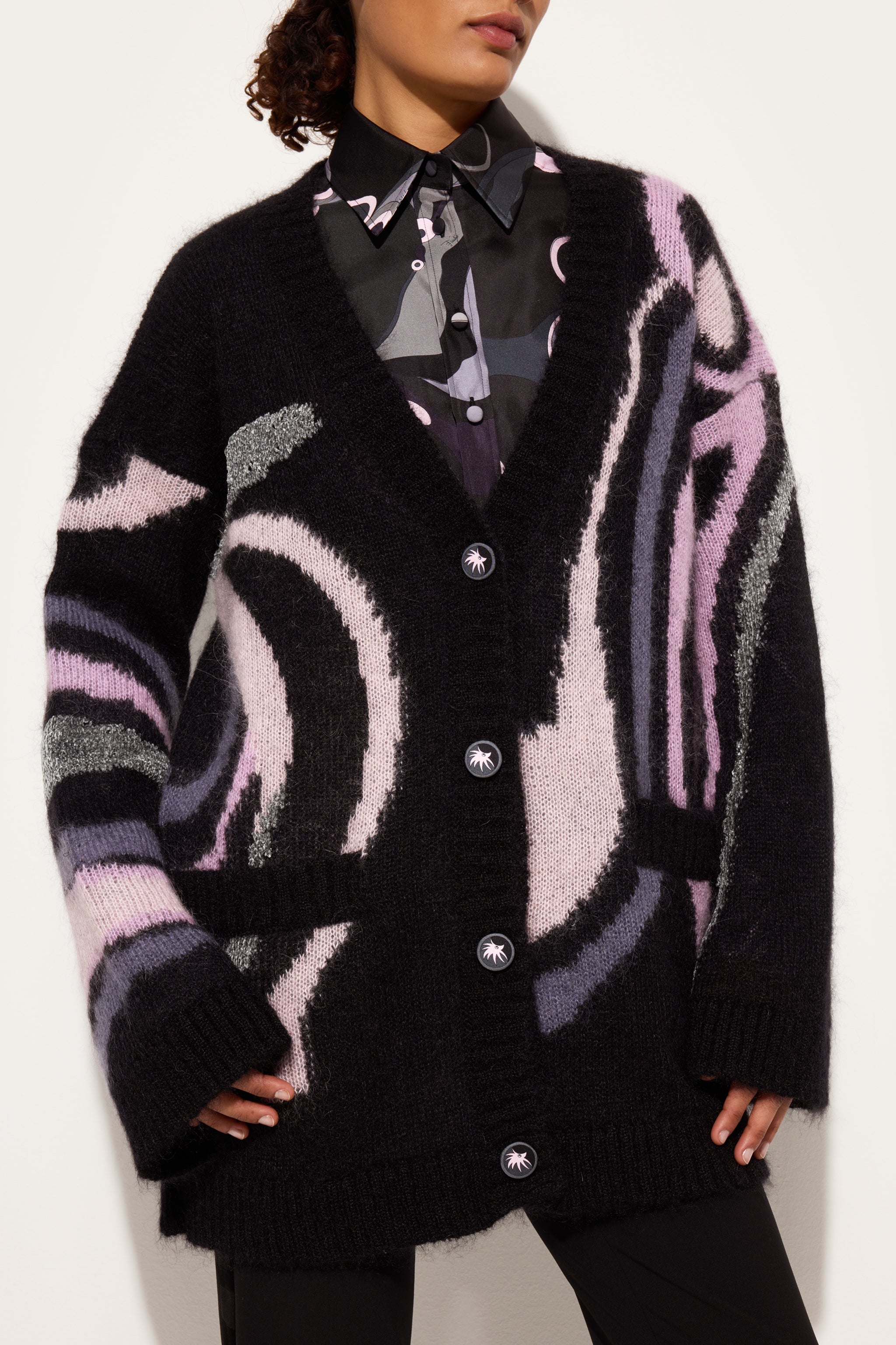 Oversized Cardigan with Marmo Inlay
 WOMAN Pucci