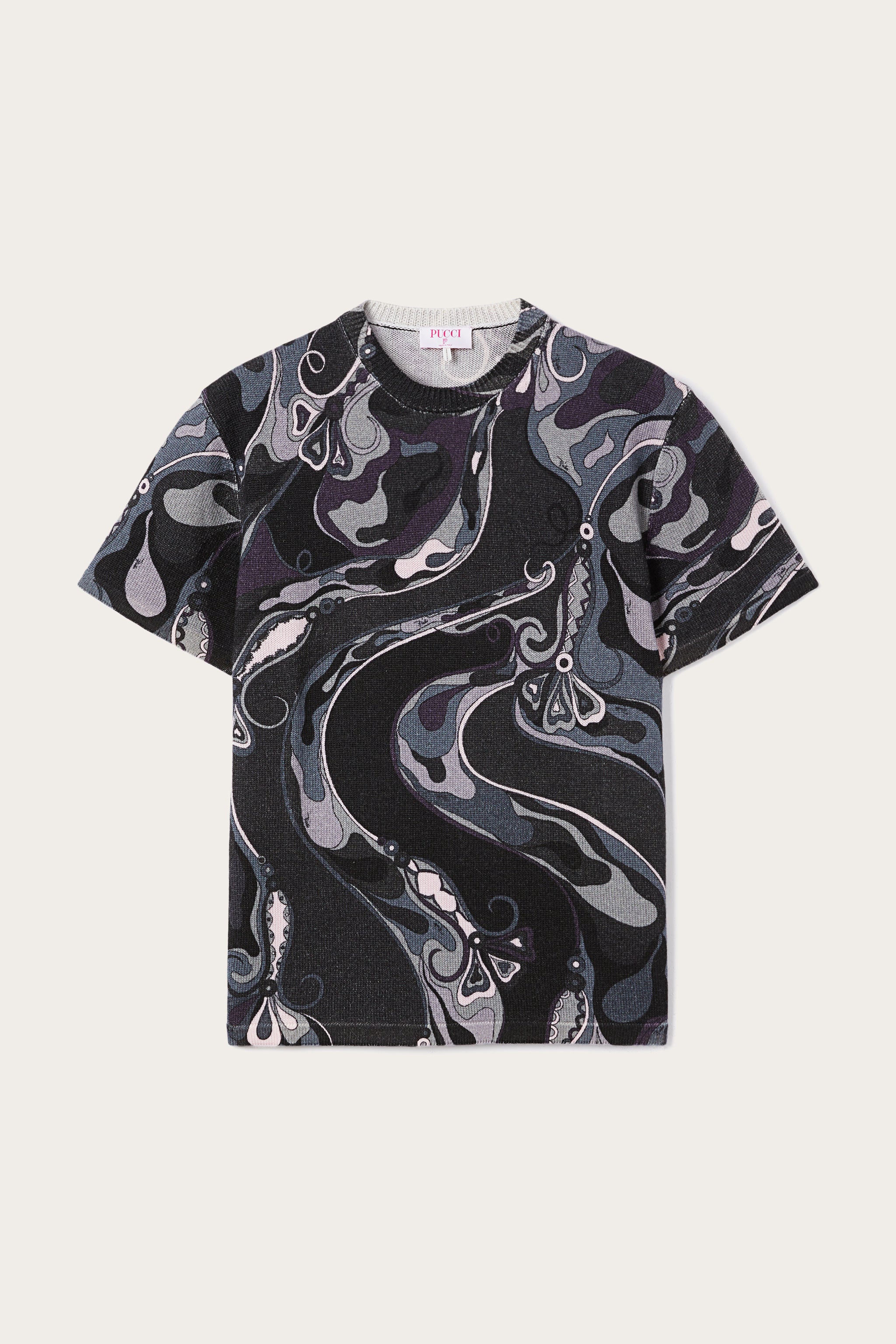 Orchidee Print Oversized Wool T-shirt
 WOMAN Pucci