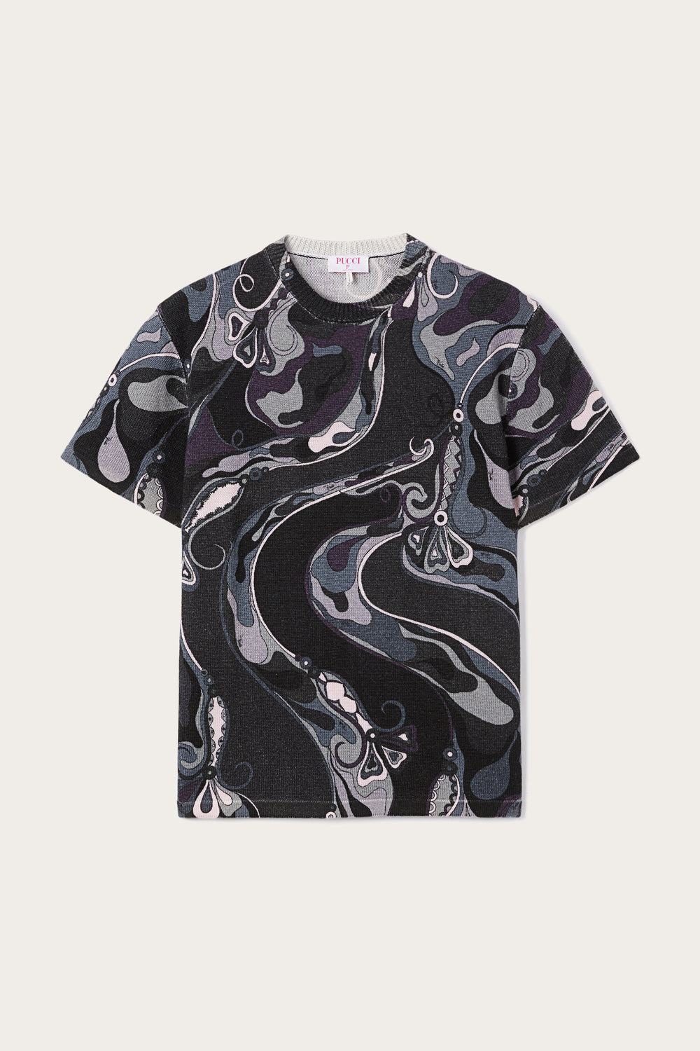 Orchidee Print Oversized Wool T-shirt
 WOMAN Pucci
