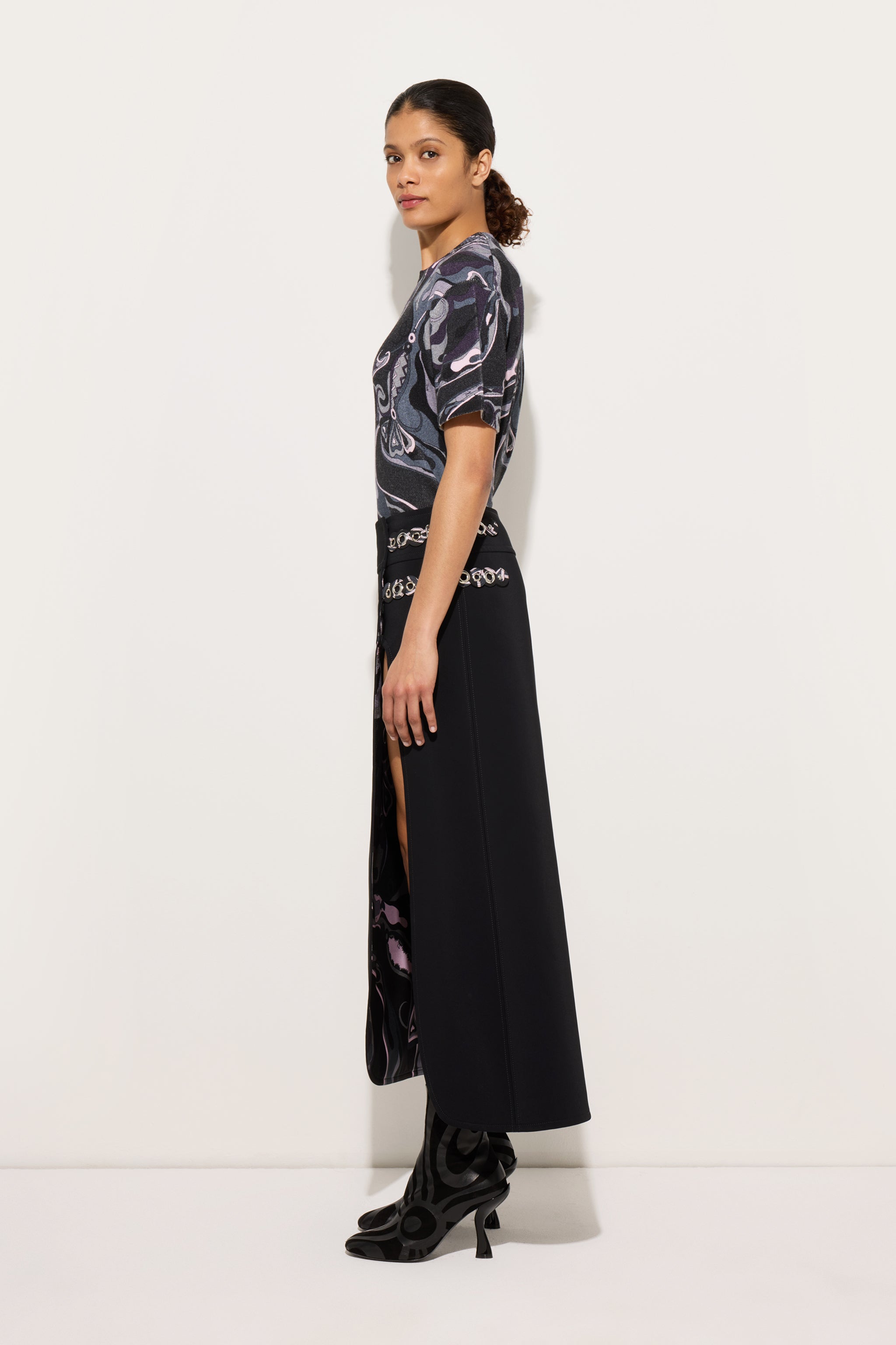 Orchidee Print Oversized Wool T-shirt
 WOMAN Pucci