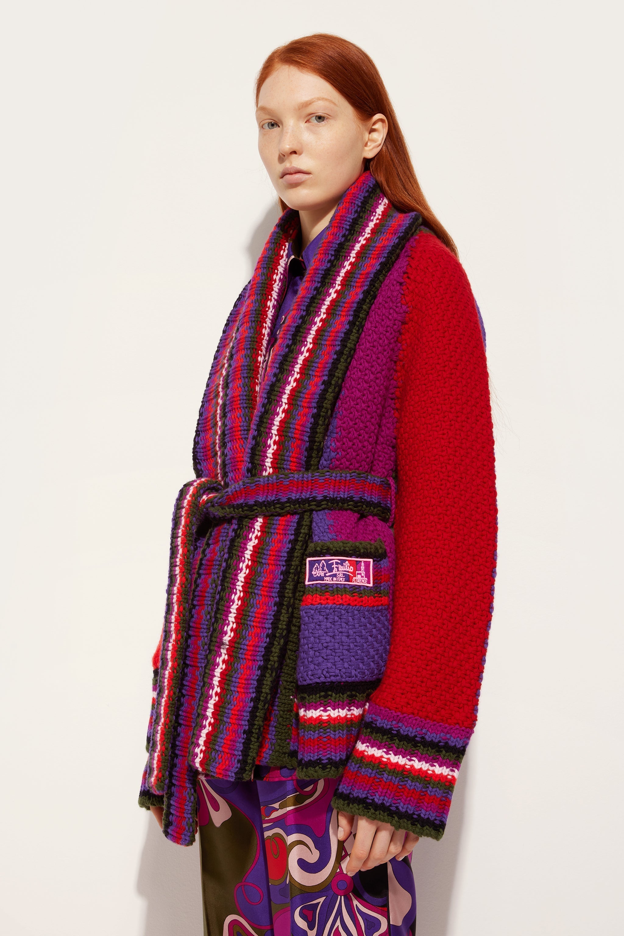 Oversized Colorblock Cardigan
 WOMAN Pucci