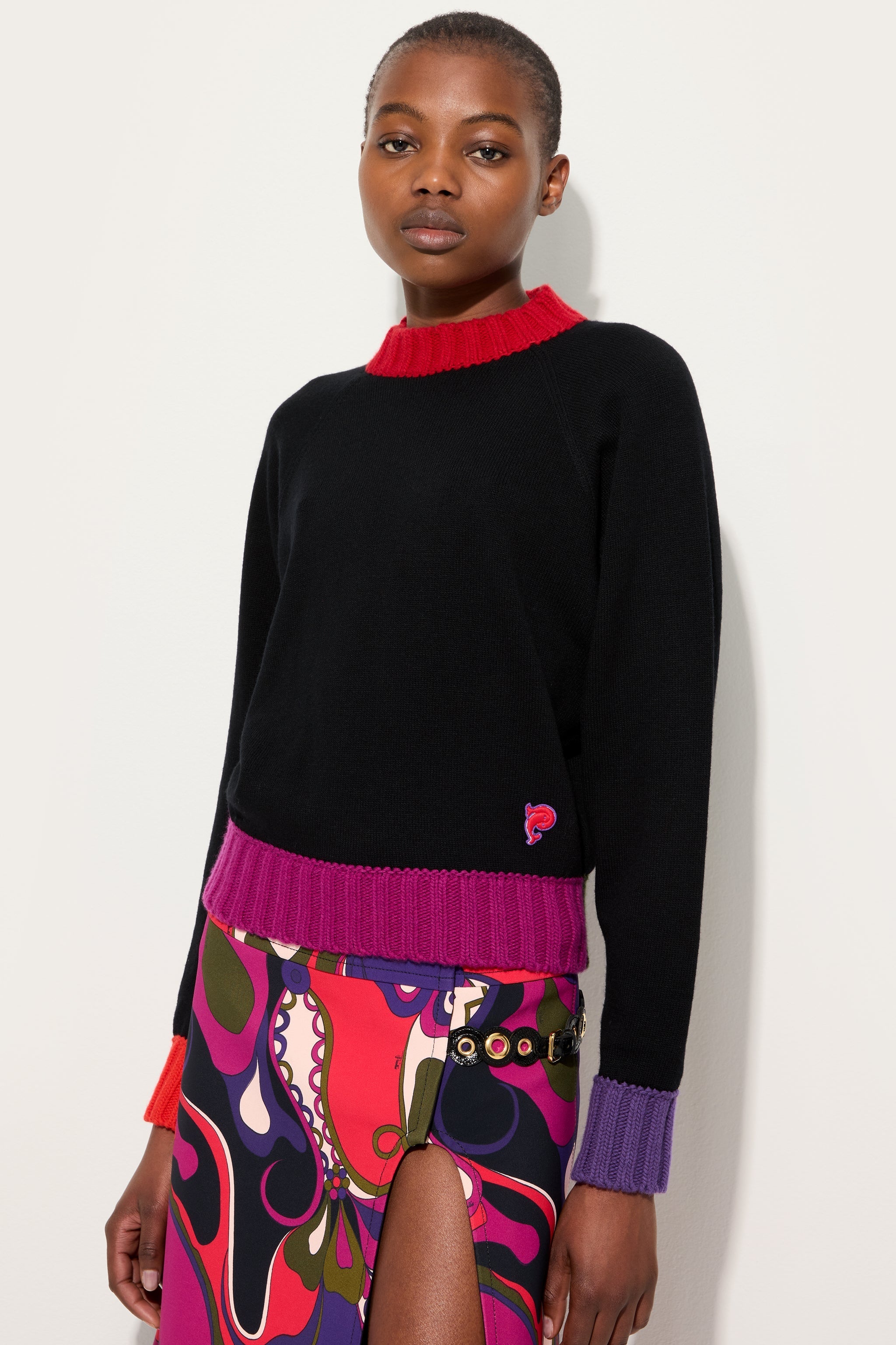 Sweater with Color Block Details
 WOMAN Pucci