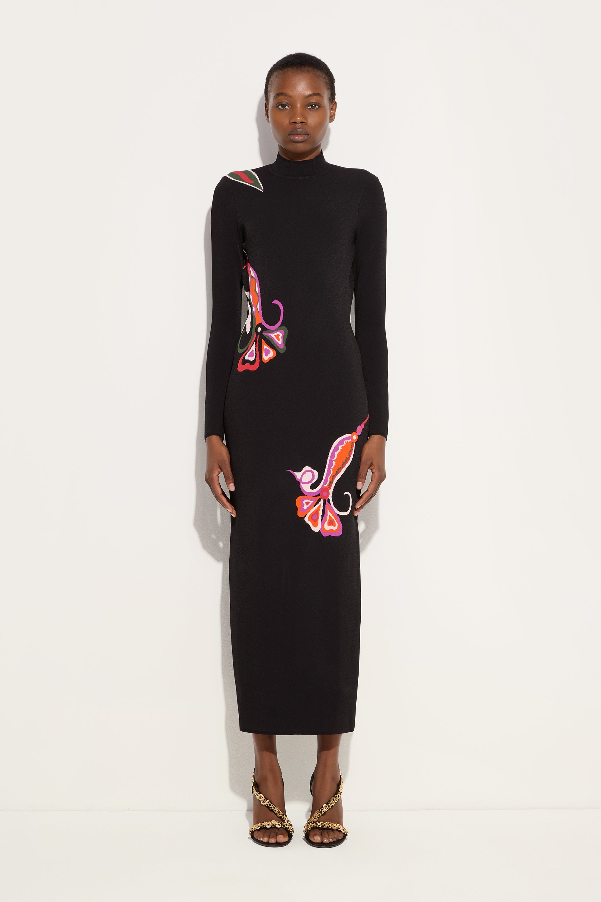 Orchidee Jacquard Long Fitted Dress
 WOMAN Pucci