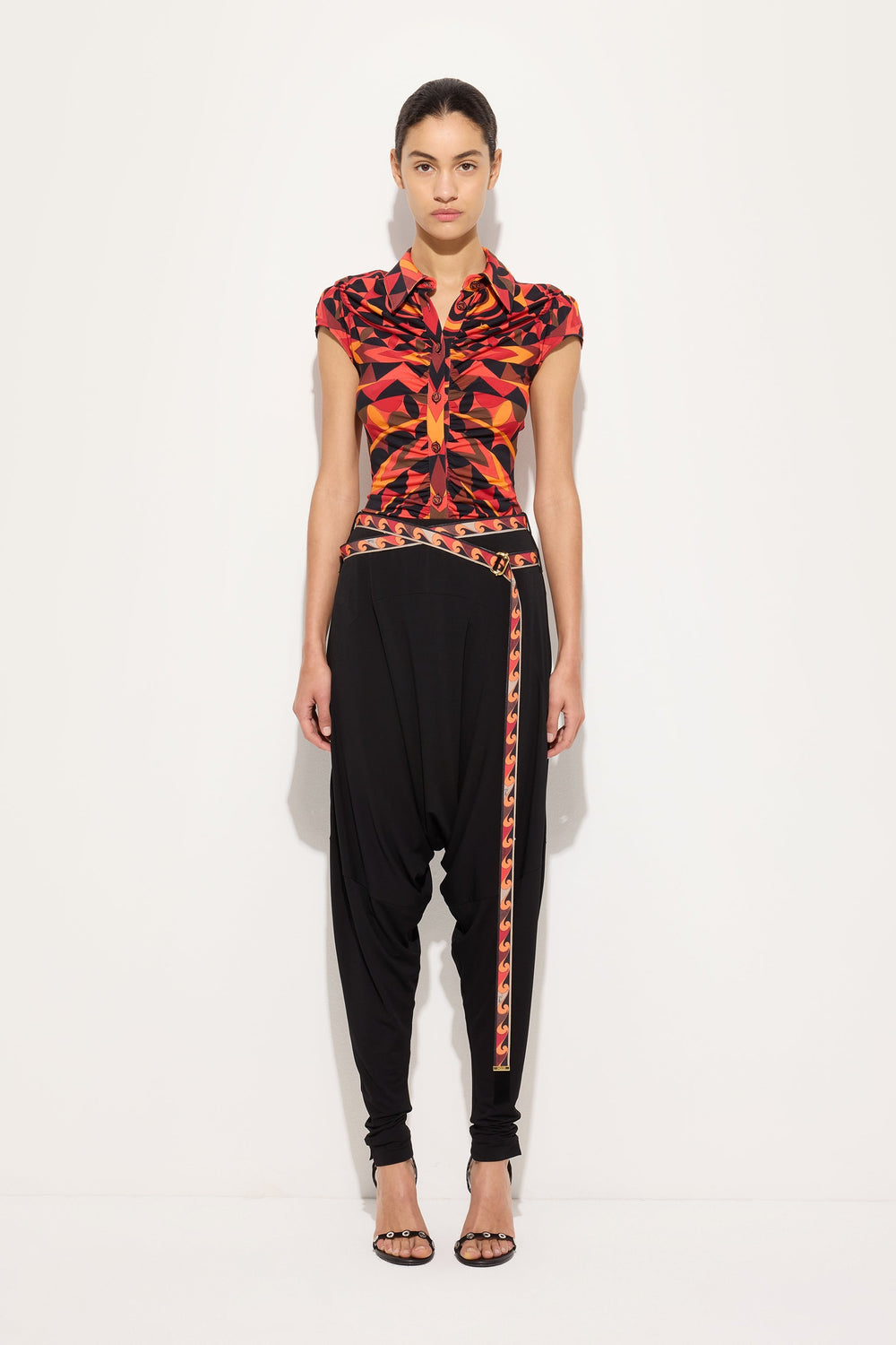 Flowing Pants with Printed Belt
 WOMAN Pucci