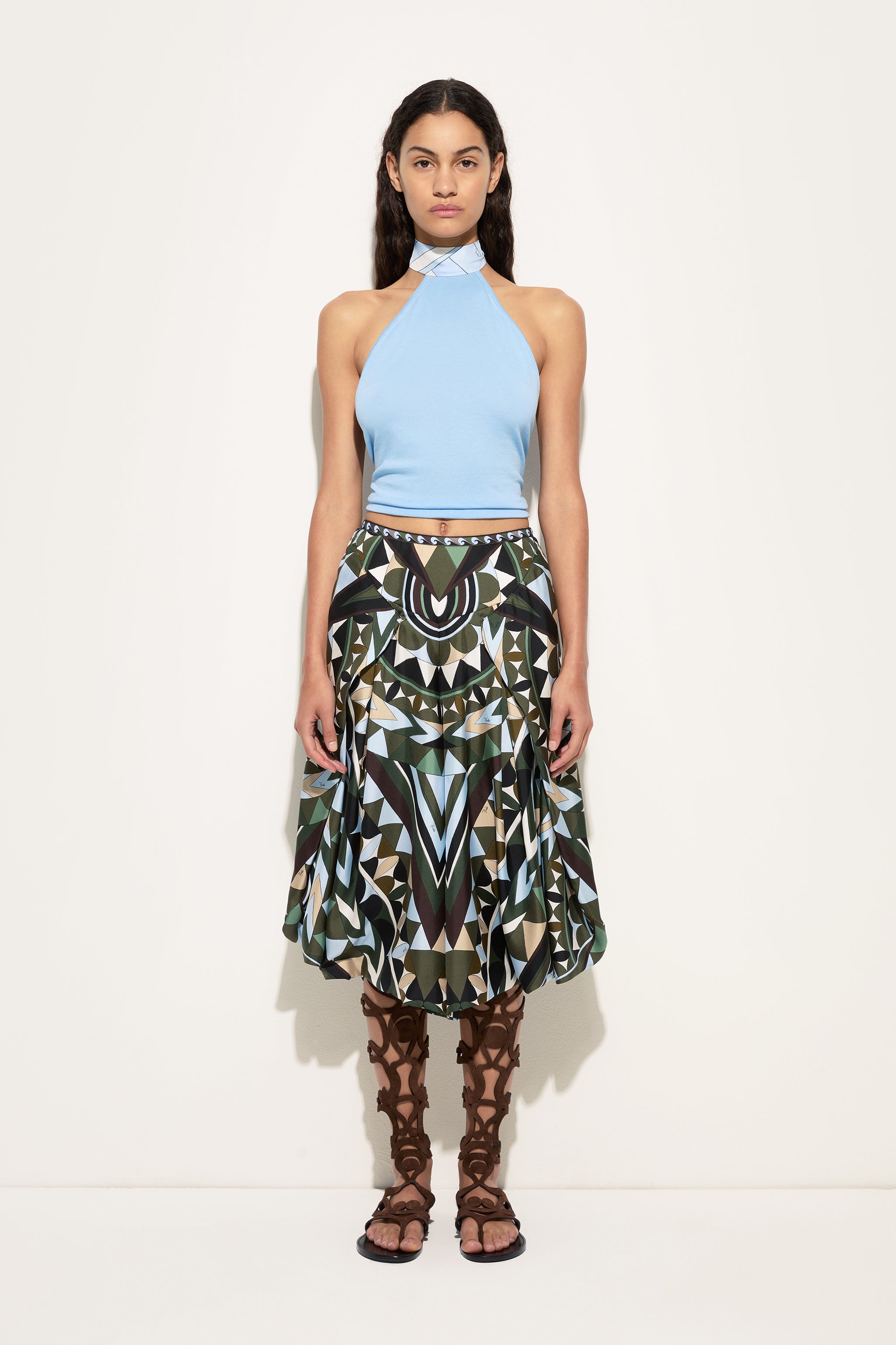 Manuba Print Wide Silk Pants
 WOMAN Pucci