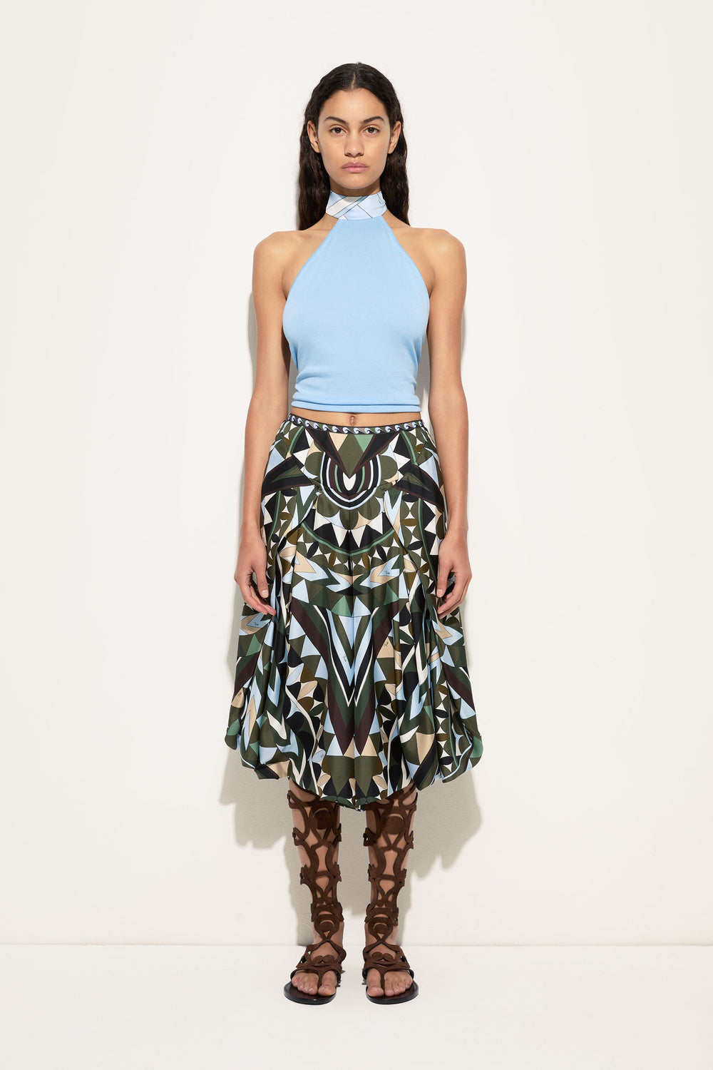Manuba Print Wide Silk Pants
 WOMAN Pucci