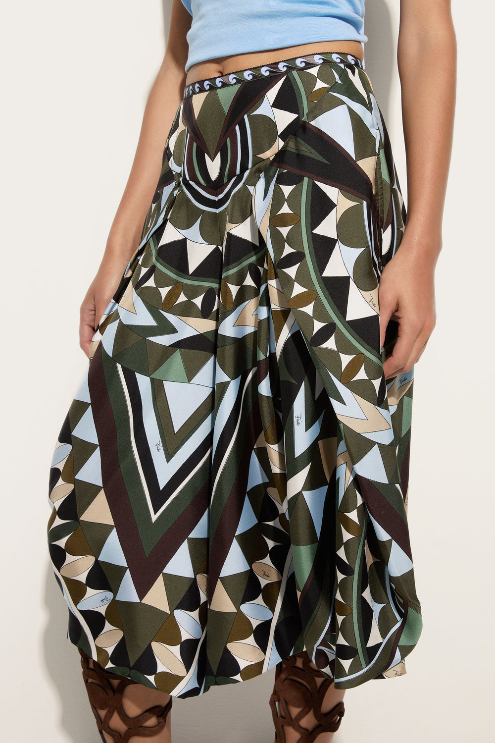 Manuba Print Wide Silk Pants
 WOMAN Pucci