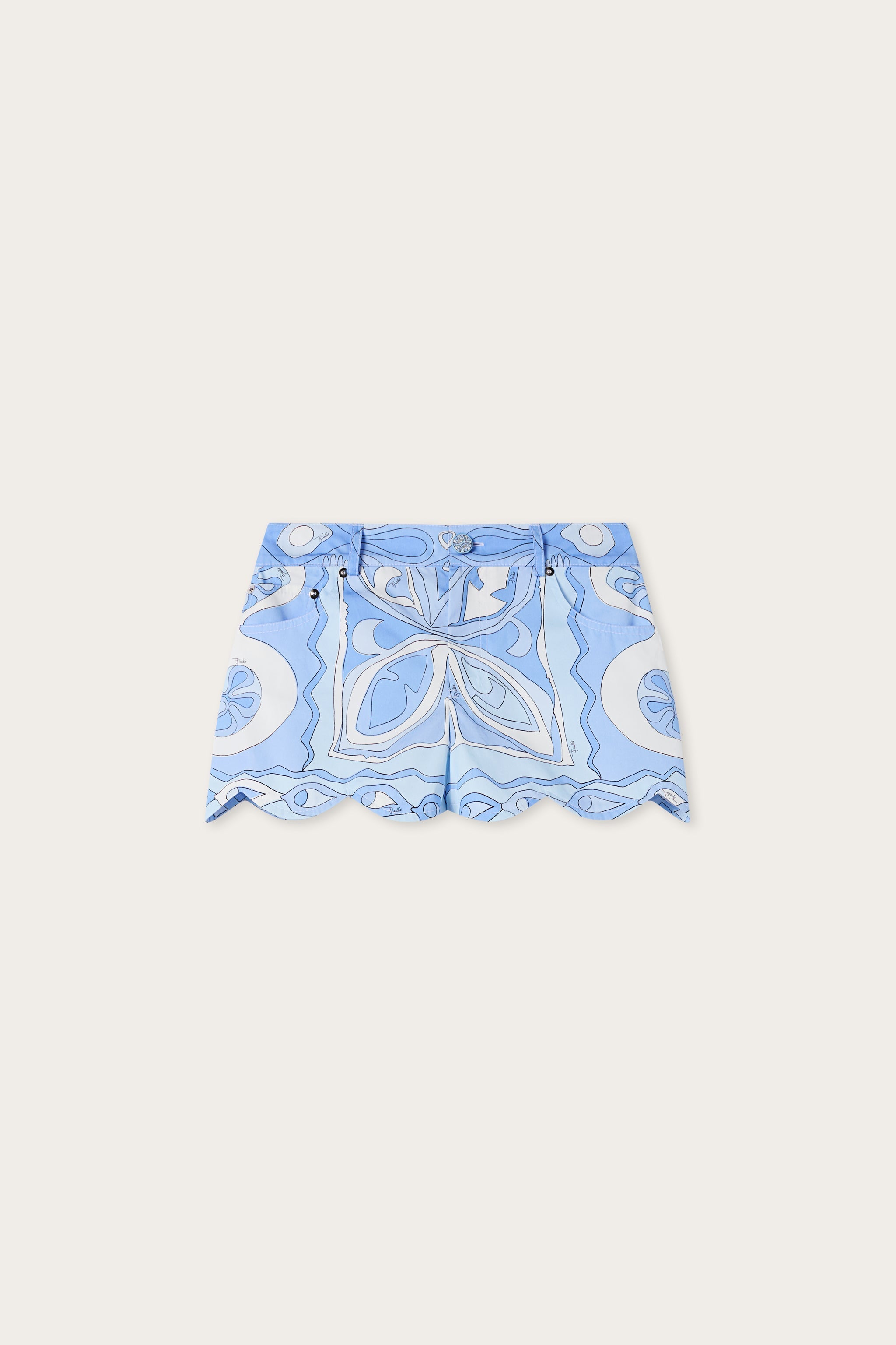 Angoli Print Scallop trim shorts
 WOMAN Pucci