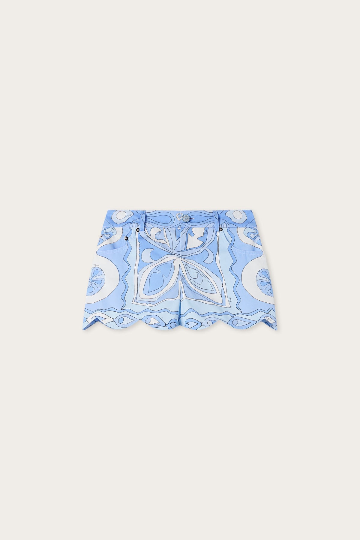 Angoli Print Scallop trim shorts
 WOMAN Pucci
